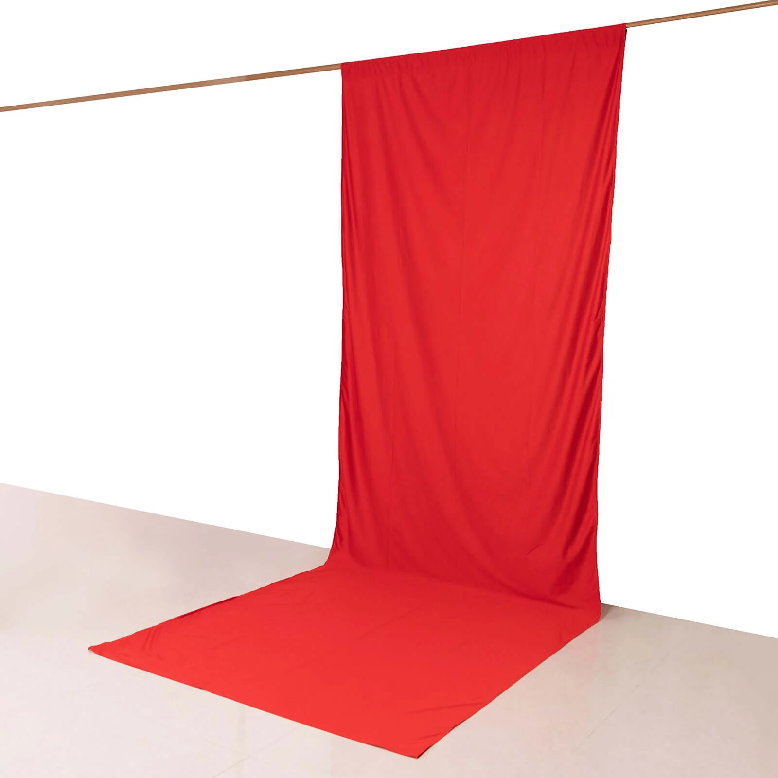 Red Scuba Polyester Event Curtain Drapes, Durable Flame Resistant Backdrop Event Panel Wrinkle Free with Rod Pockets - 5ftx14ft - Image 6