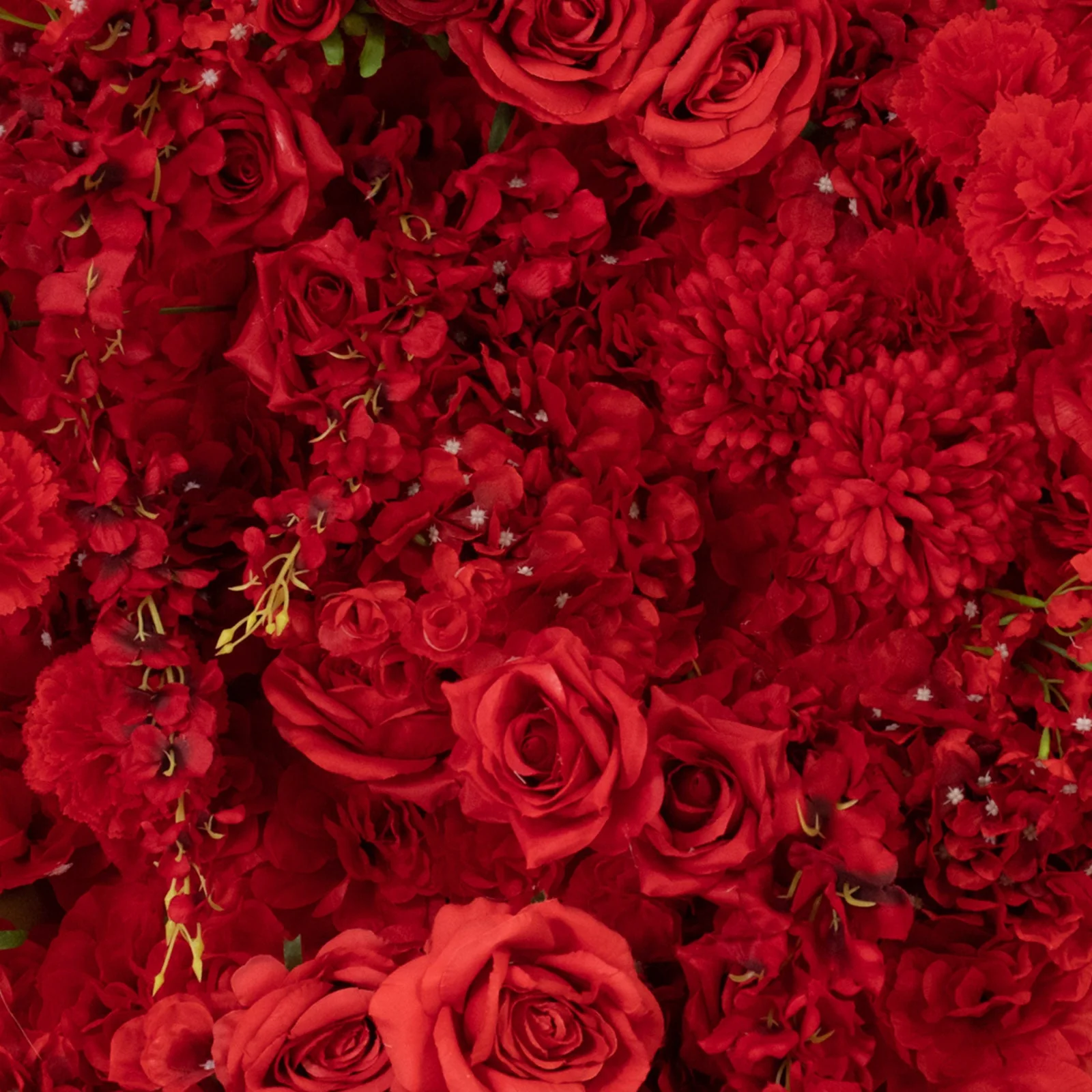 8ftx8ft Roll Up Flower Backdrop for Arch Stand, Red with Fabric Backing - Artificial Silk Roses, Hydrangeas & Chrysanthemums for Weddings - Image 8