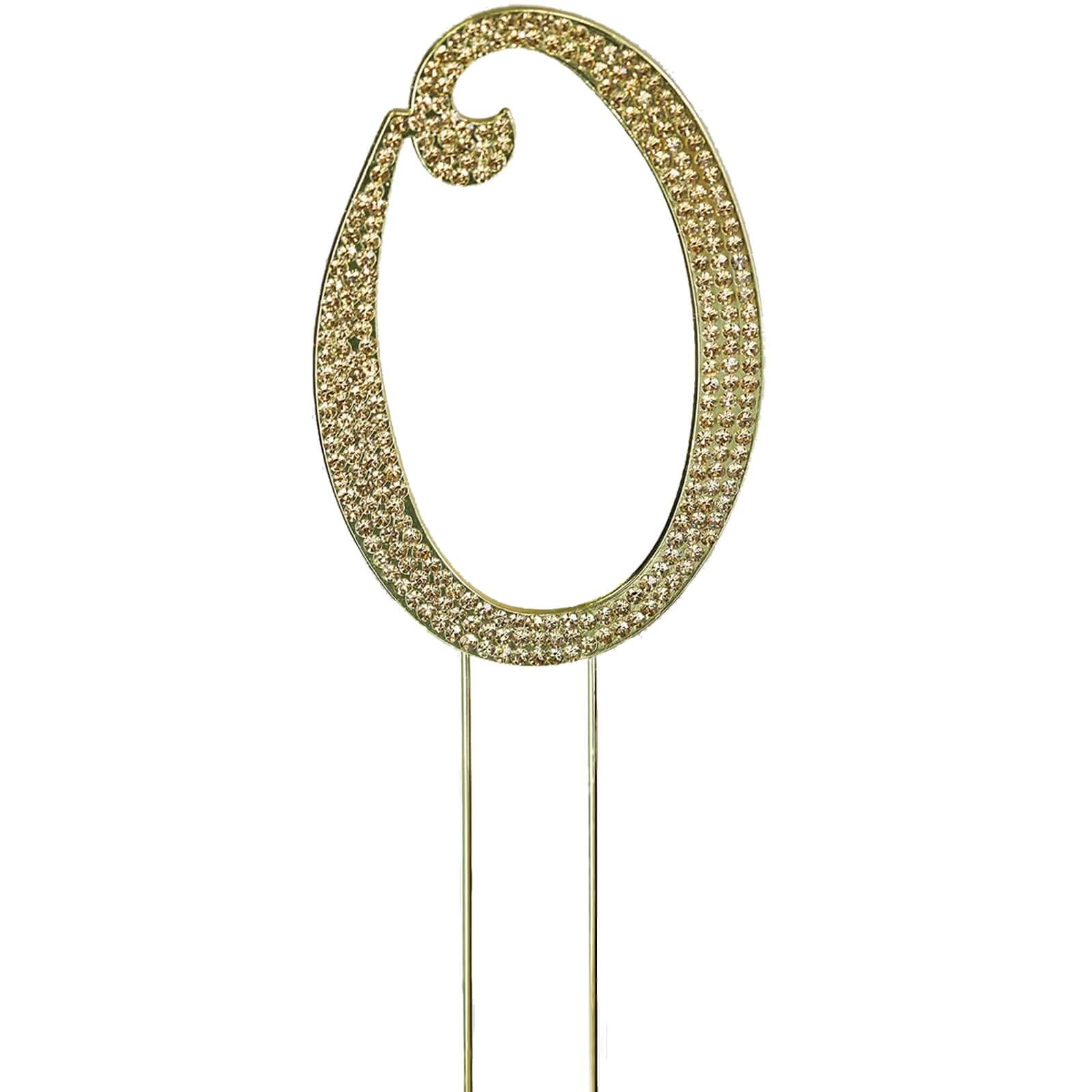 Rhinestone Cake Toppers Gold Monogram Letter and Number Design - Stylish Event Cake Decorations 4.5" - Image 30