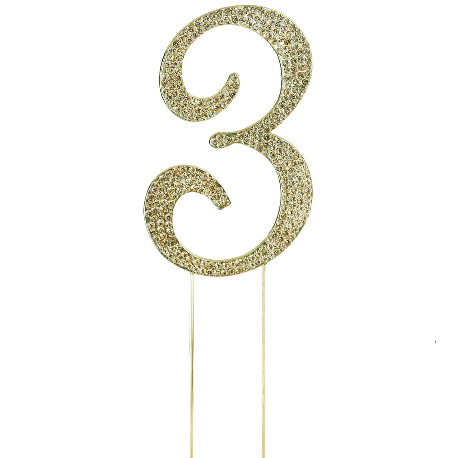 Rhinestone Cake Toppers Gold Monogram Letter and Number Design - Stylish Event Cake Decorations 4.5" - Image 33