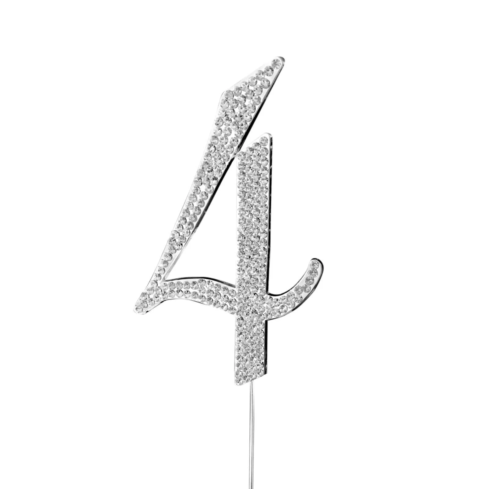 Rhinestone Cake Toppers Silver Monogram Letter and Number Design - Stylish Cake Decorations 4.5" - Image 12