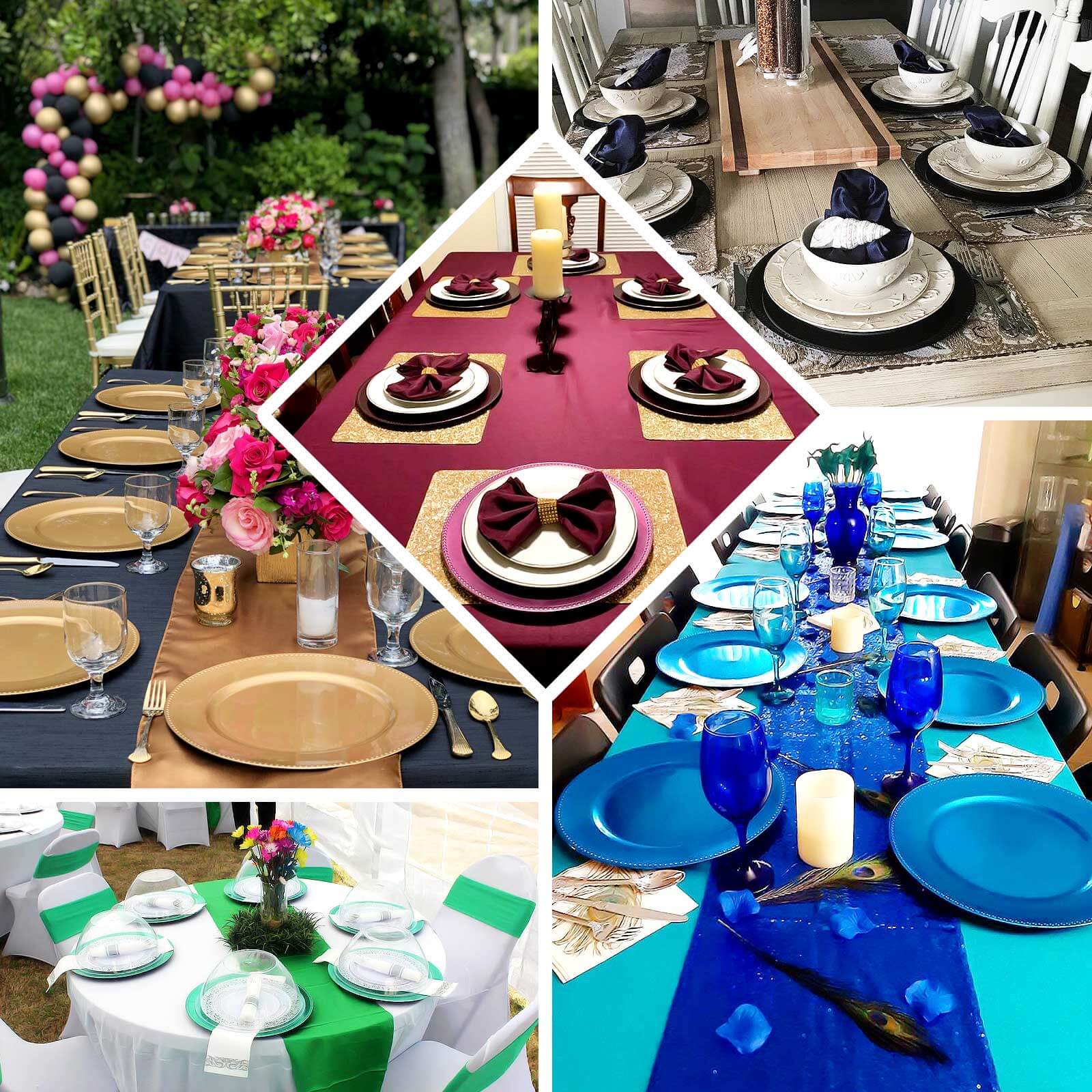 6-Pack Acrylic Round Charger Plates 13" in Royal Blue with Beaded Rim, Dinner Charger Event Tabletop Decor - Image 5