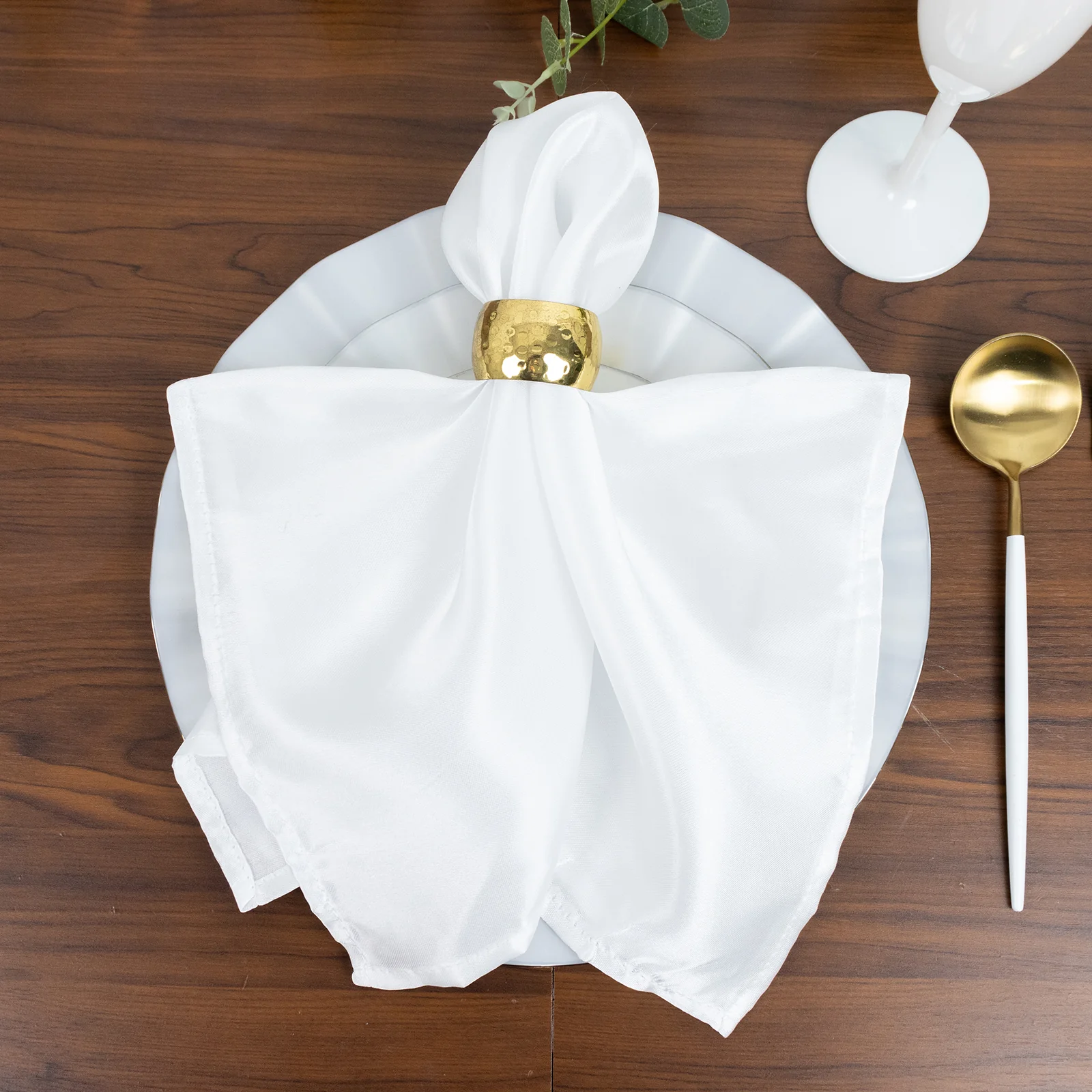 10-Pack Plastic Round 6" Dessert Plates in Pearl White Ruffled Rim with Gold Edging - Sturdy Disposable Salad Appetizer Dinnerware - Image 9