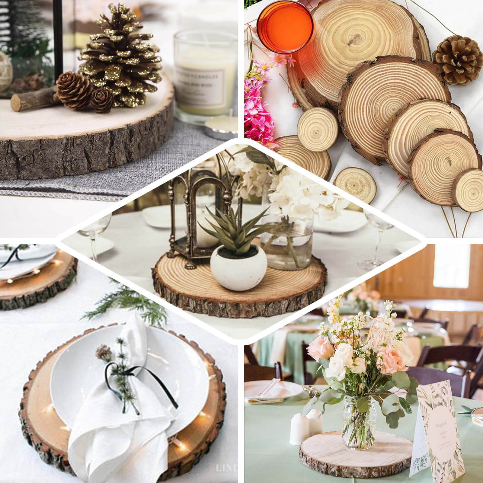 Rustic Poplar Wood Slices Round - Perfect Table Centerpieces for Weddings 12" Dia - Image 5