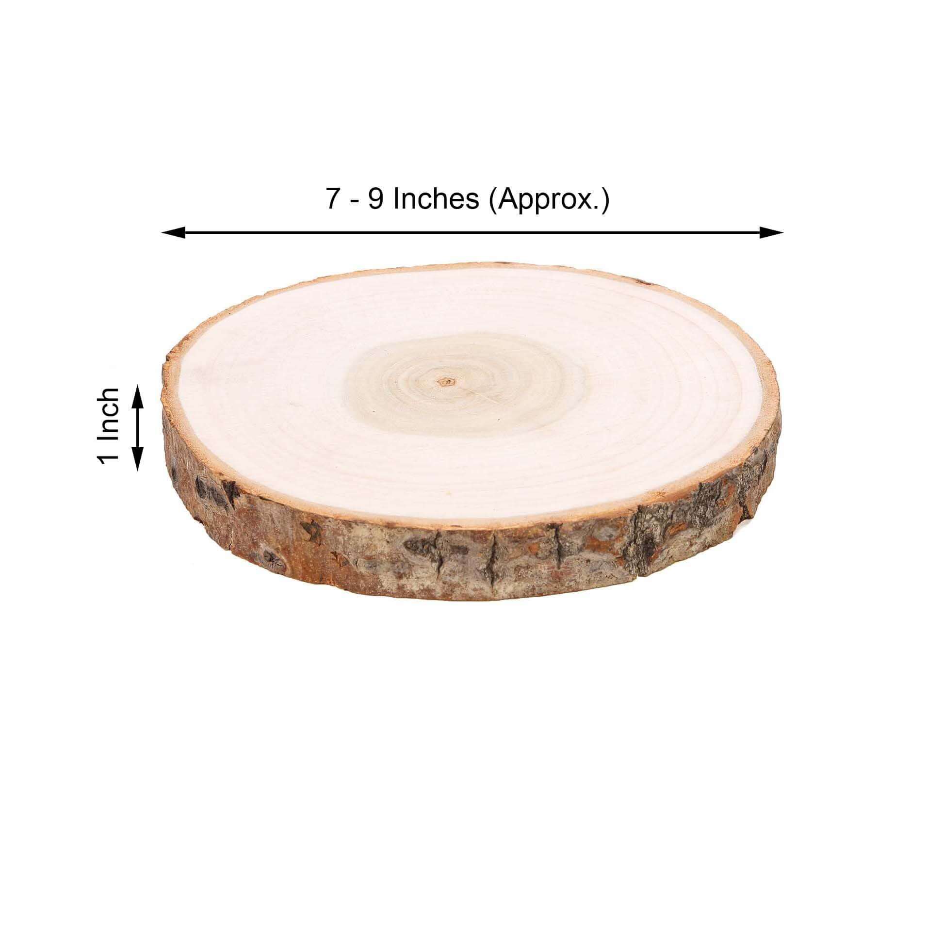 Rustic Poplar Wood Slices Round - Versatile Centerpieces for Tablescapes 9" Dia - Image 3