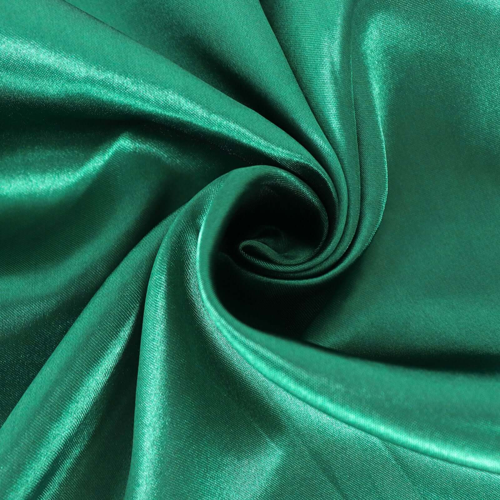 Satin 90" Round Tablecloth Hunter Emerald Green - Smooth and Lustrous Table Cover - Image 7