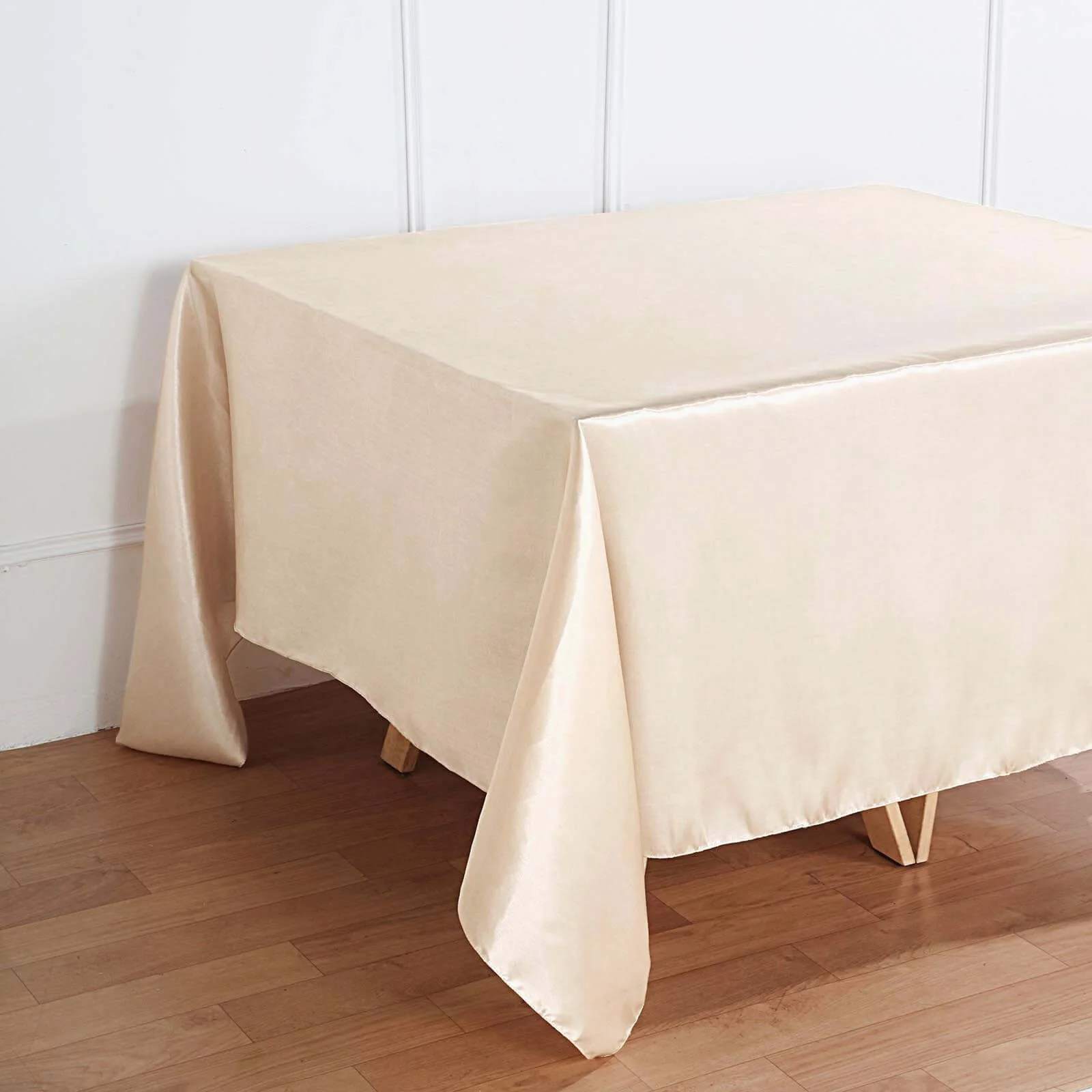 Satin 90"x90" Table Overlay Square Tablecloth Beige - Smooth Finish Table Topper - Image 7