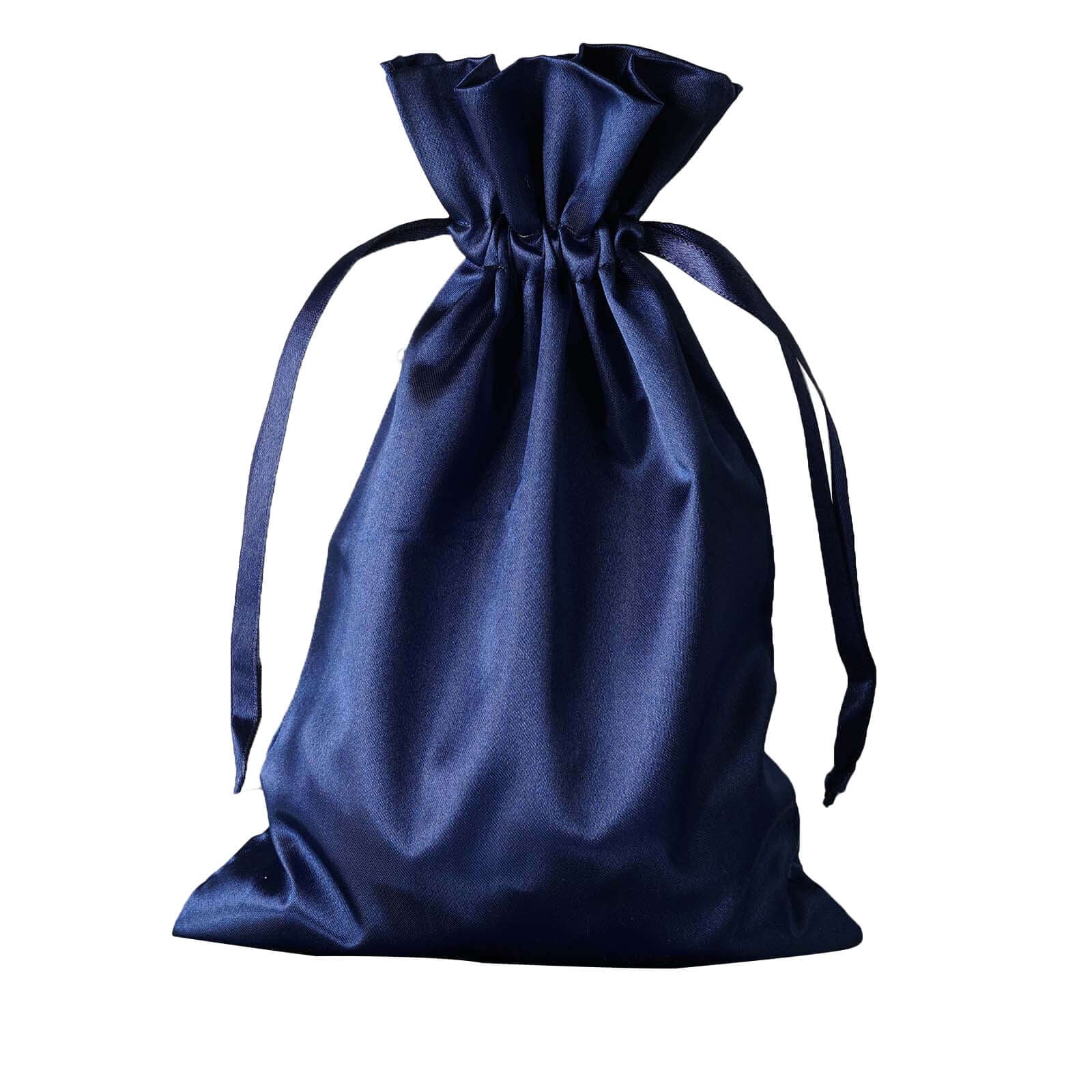 60 Pack 6"x9" Navy Blue Satin Wedding Party Favor Bags, Drawstring Pouch Gift Bags - Image 7