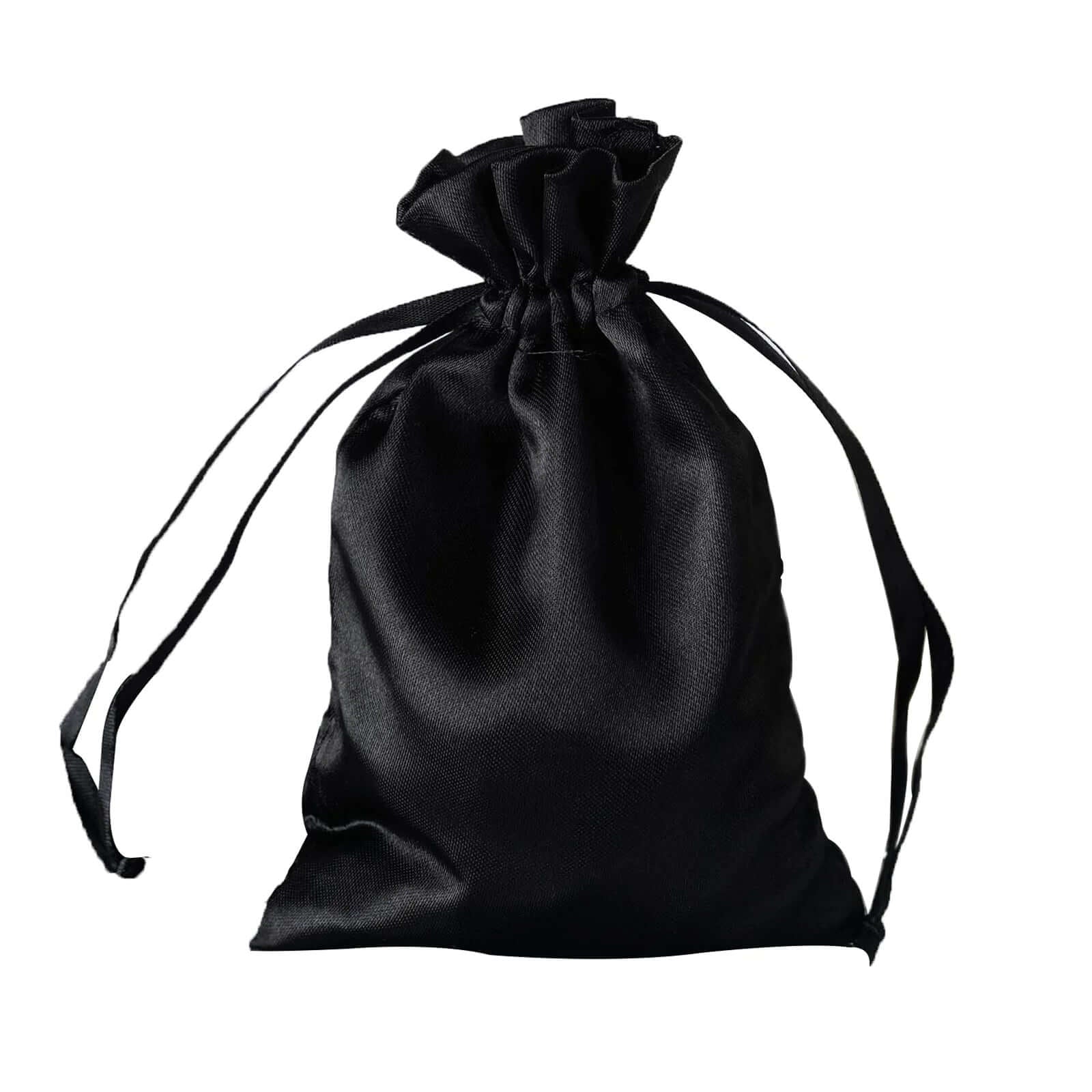 60 Pack 4"x6" Black Satin Wedding Party Favor Bags, Drawstring Pouch Gift Bags - Image 2