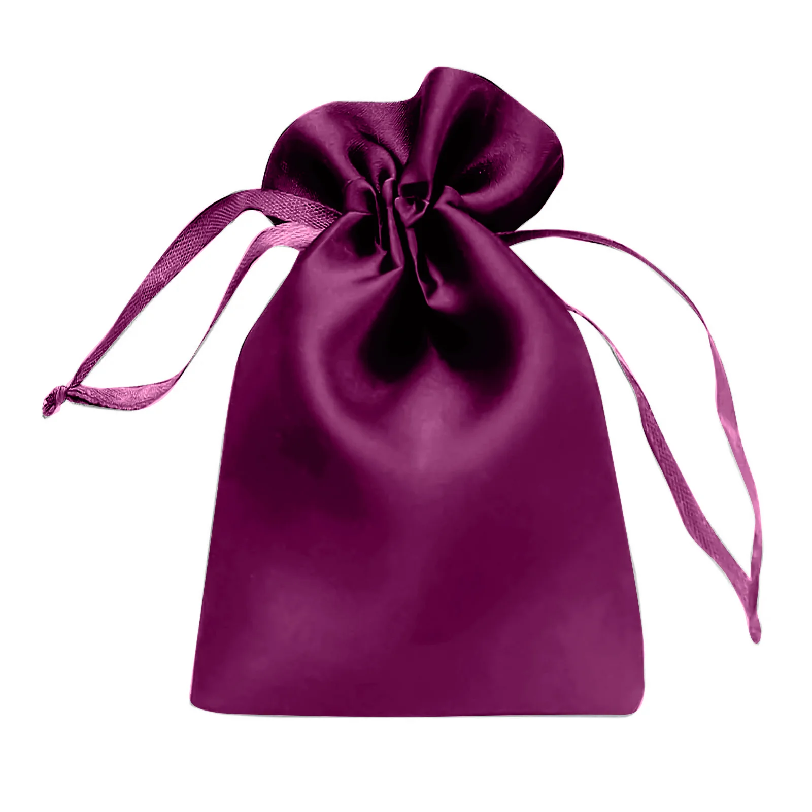60 Pack 4"x6" Eggplant Satin Wedding Party Favor Bags, Drawstring Pouch Gift Bags - Image 2