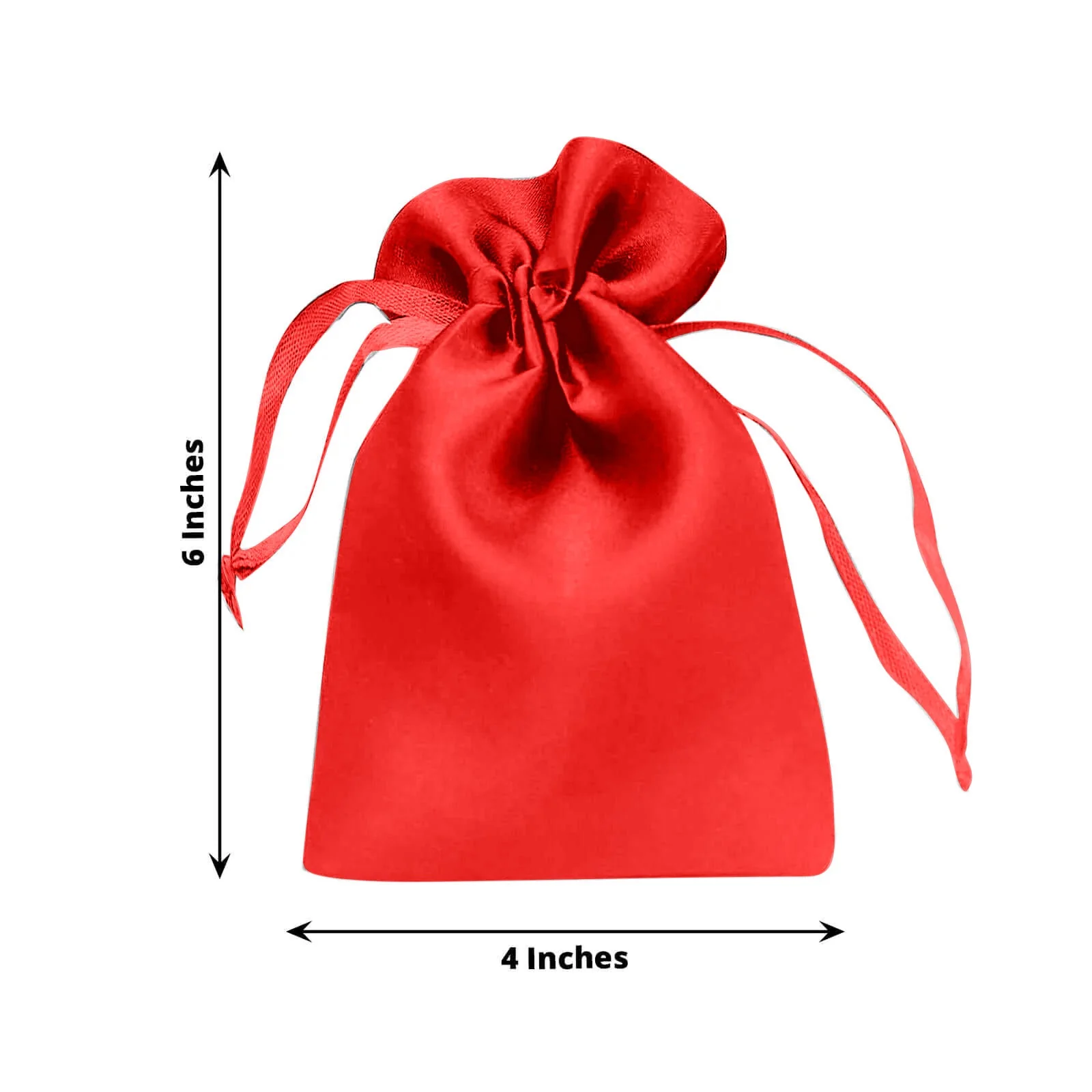 60 Pack 4"x6" Red Satin Wedding Party Favor Bags, Drawstring Pouch Gift Bags - Image 3