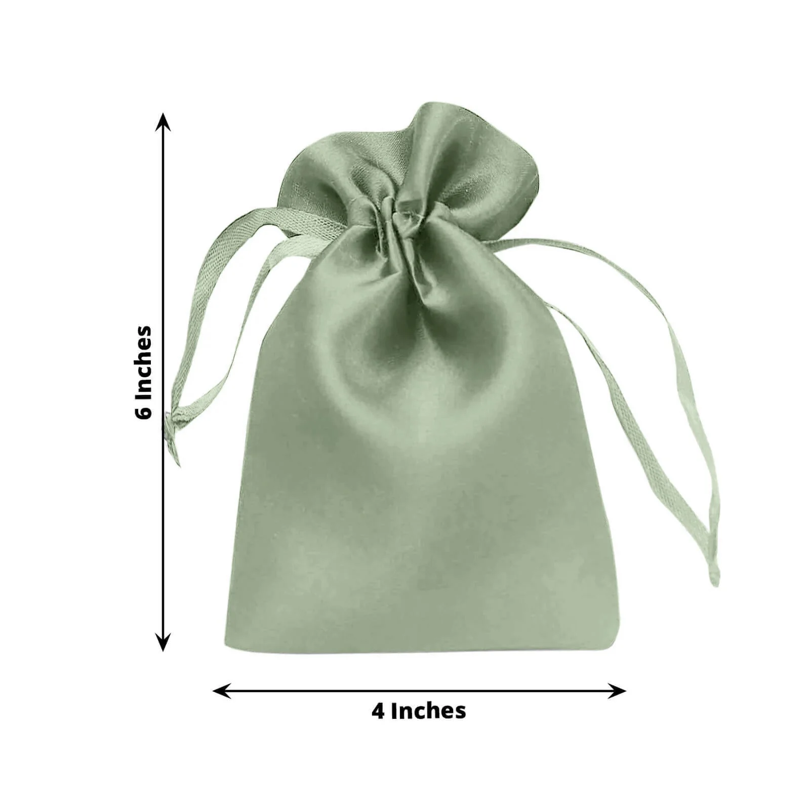 60 Pack 4"x6" Sage Green Satin Wedding Party Favor Bags, Drawstring Pouch Gift Bags - Image 3