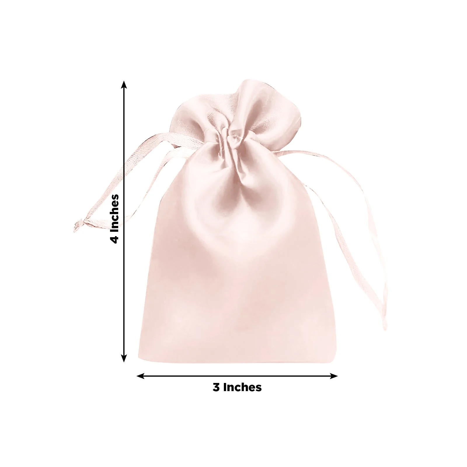 60 Pack Satin Drawstring Favor Gift Bags, Blush 3"x4" Jewelry & Candy Bags for Weddings & Parties - Image 3