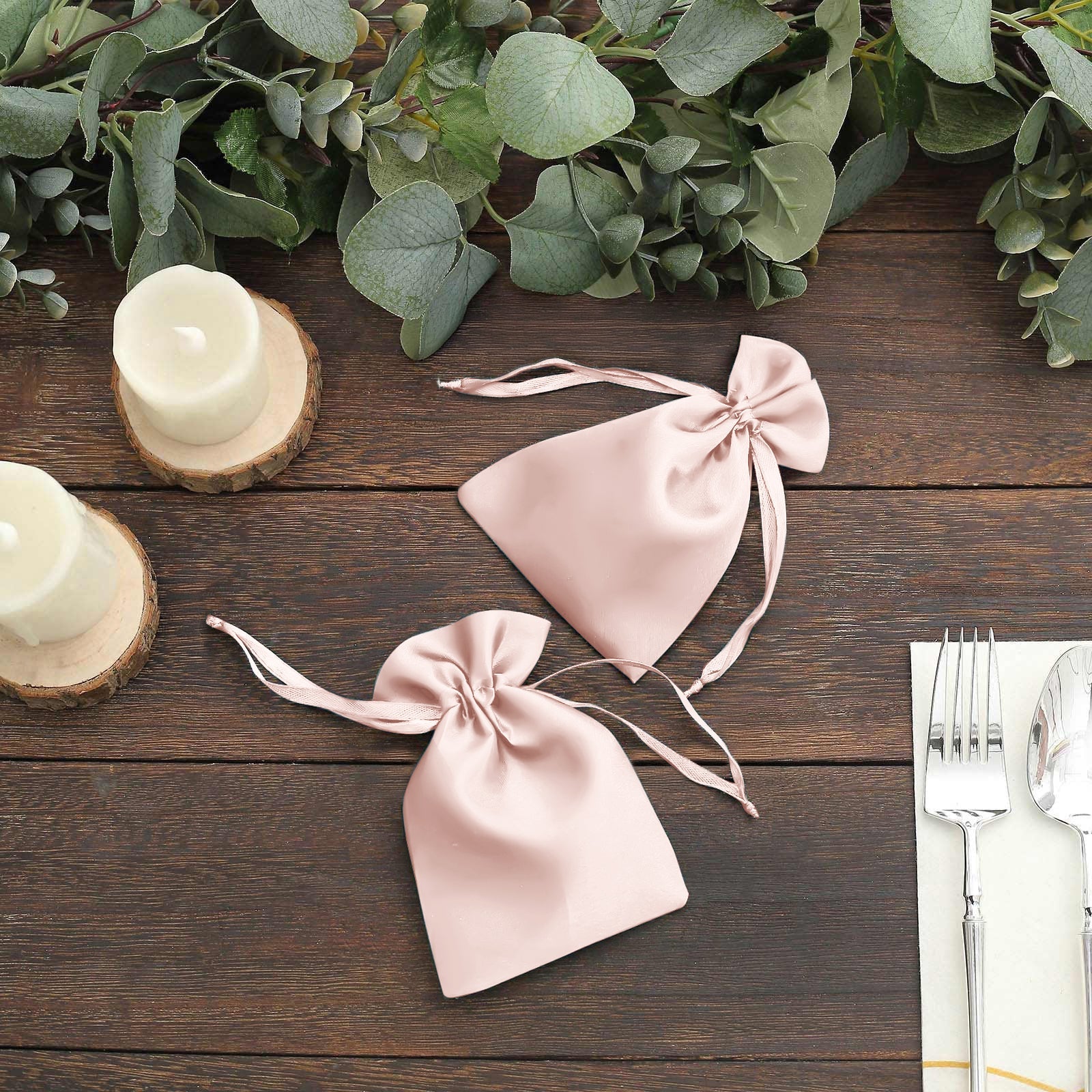60 Pack Satin Drawstring Favor Gift Bags, Blush 3"x4" Jewelry & Candy Bags for Weddings & Parties - Image 7