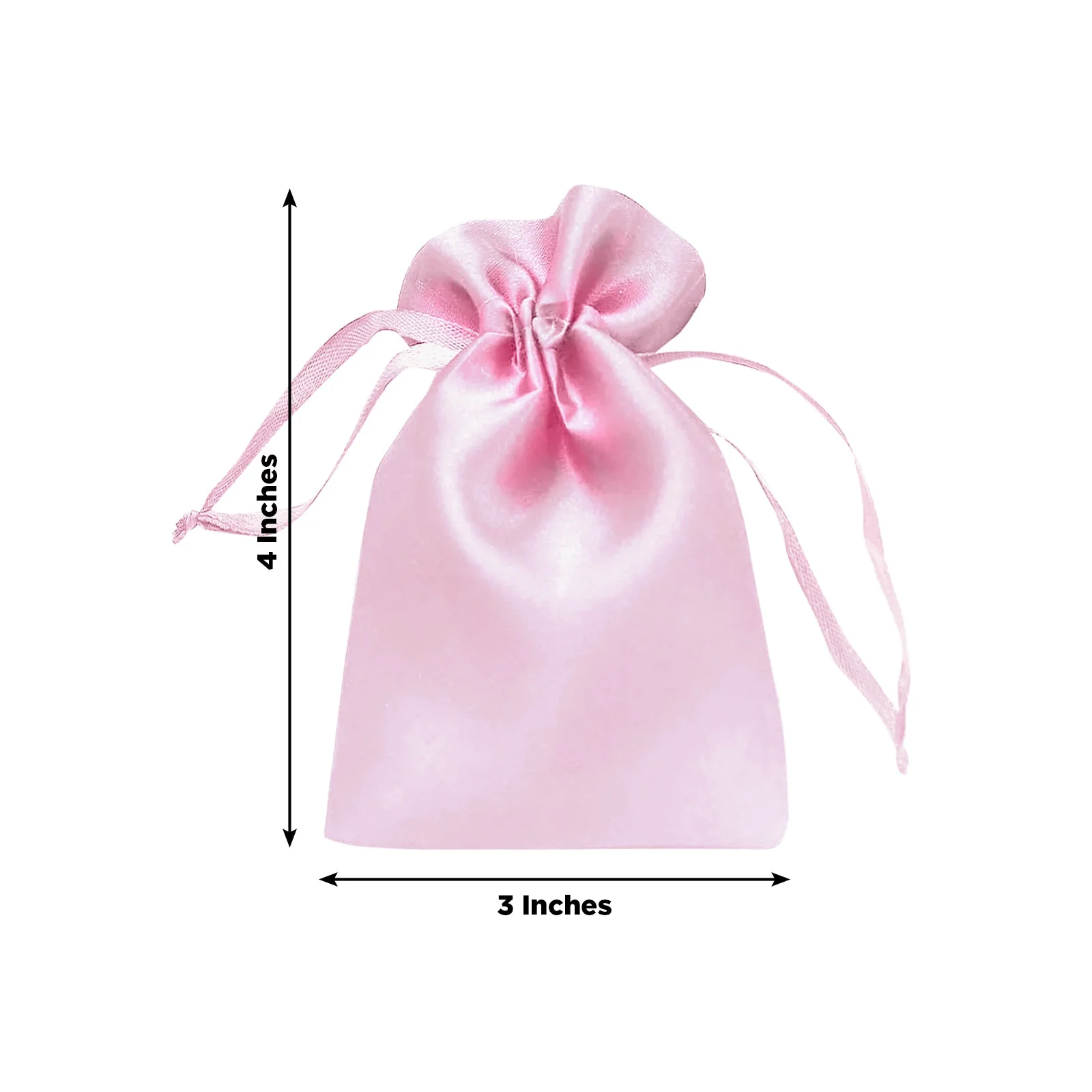60 Pack Satin Drawstring Favor Gift Bags, Pink 3"x4" Jewelry & Candy Bags for Weddings & Parties - Image 3
