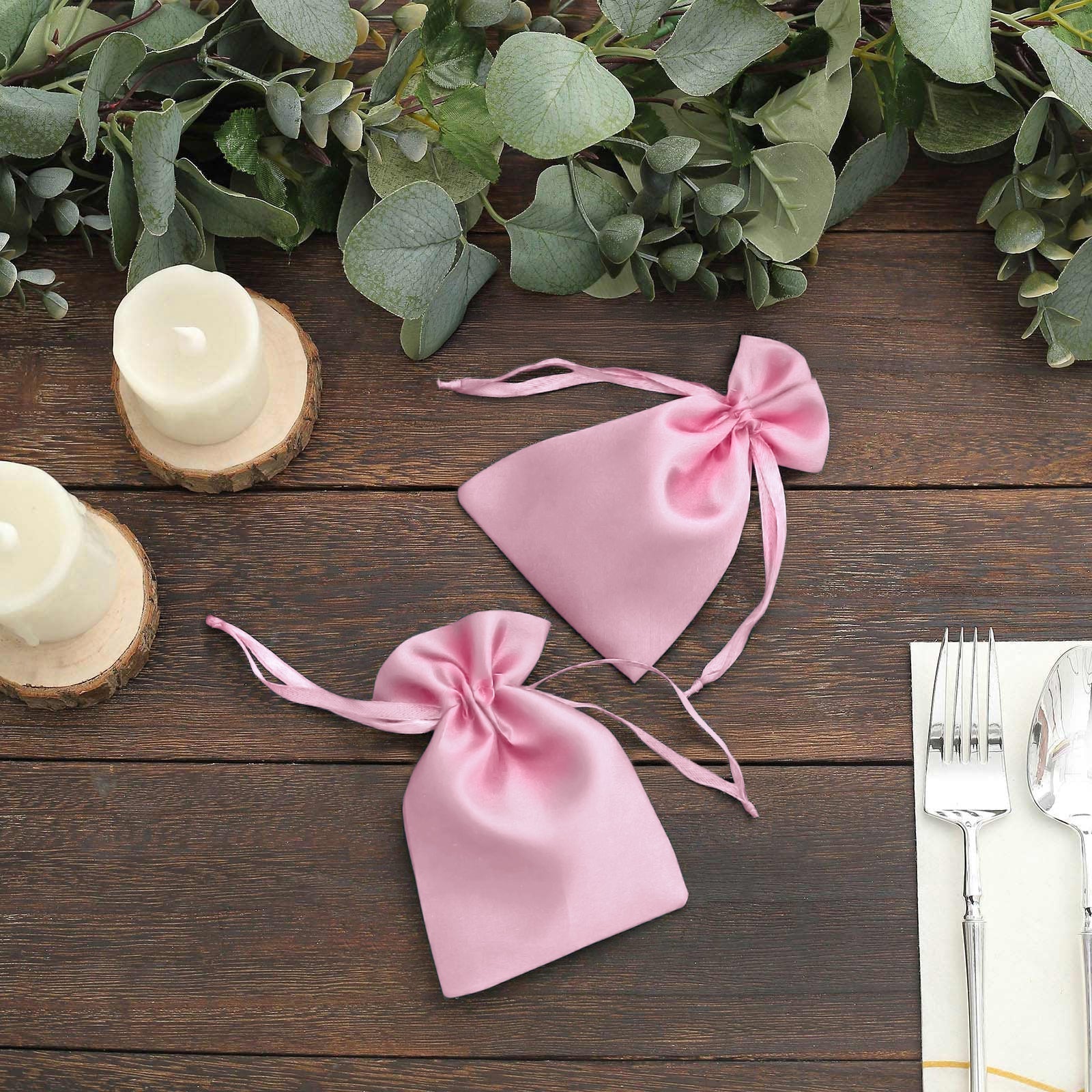 60 Pack Satin Drawstring Favor Gift Bags, Pink 3"x4" Jewelry & Candy Bags for Weddings & Parties - Image 8
