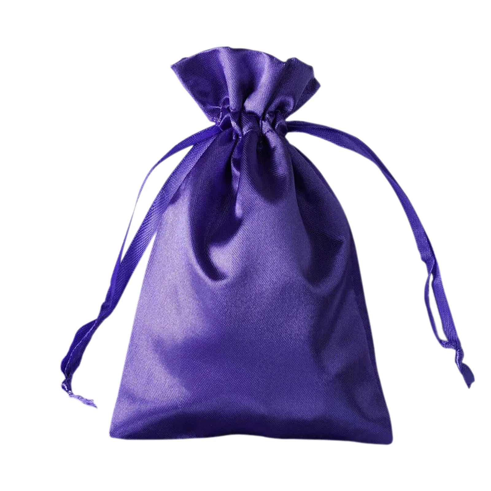 60 Pack 4"x6" Purple Satin Wedding Party Favor Bags, Drawstring Pouch Gift Bags - Image 2