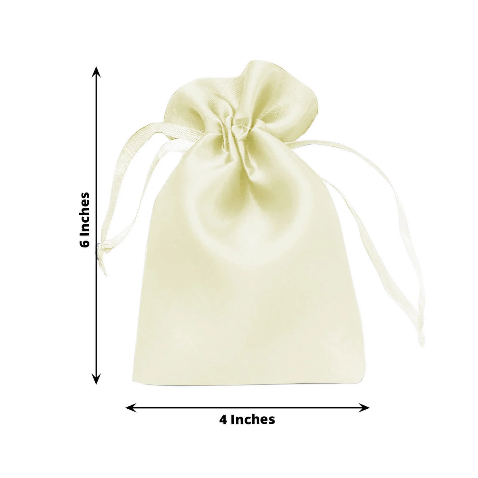60 Pack 4"x6" Yellow Satin Wedding Party Favor Bags, Drawstring Pouch Gift Bags - Image 3
