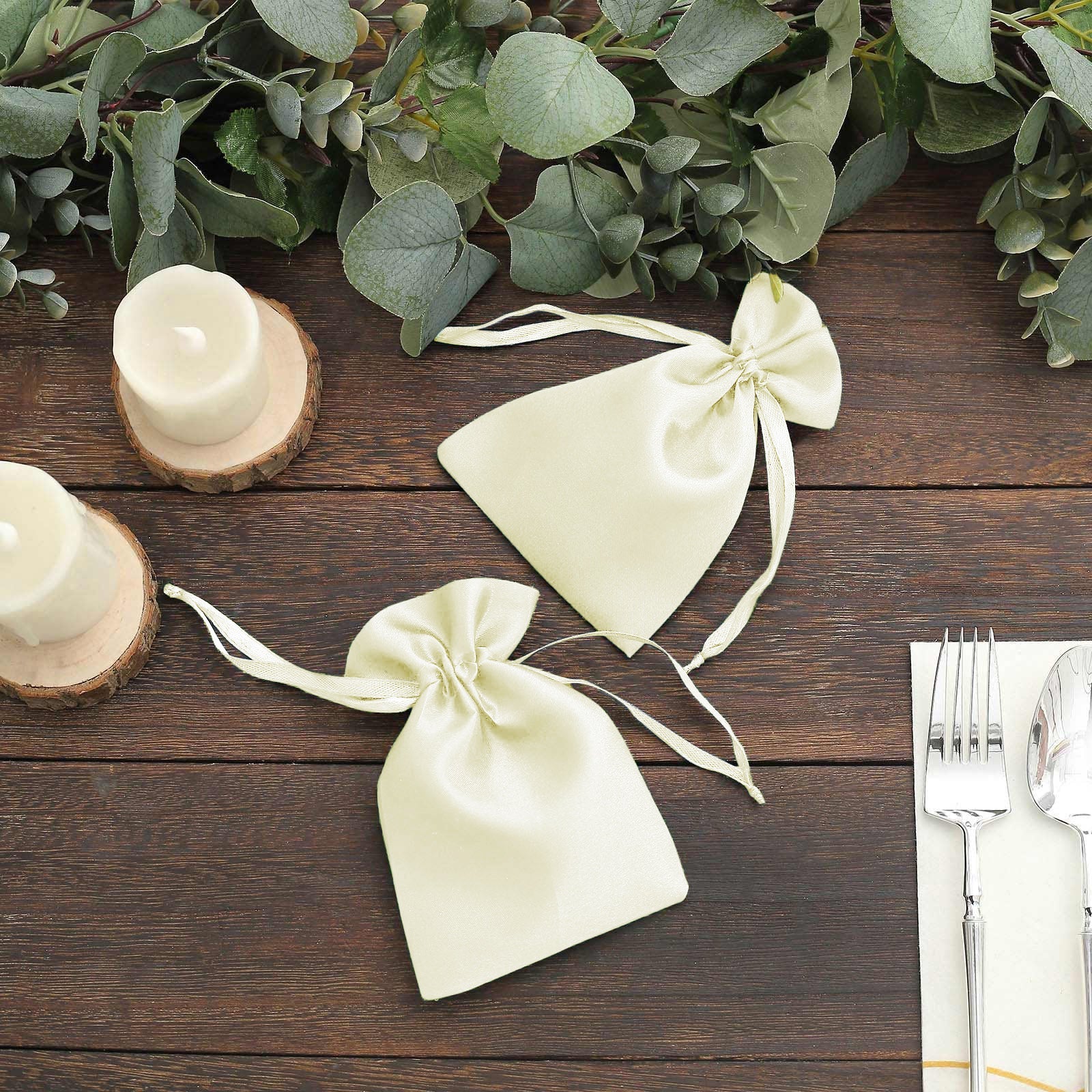 60 Pack 4"x6" Yellow Satin Wedding Party Favor Bags, Drawstring Pouch Gift Bags - Image 8