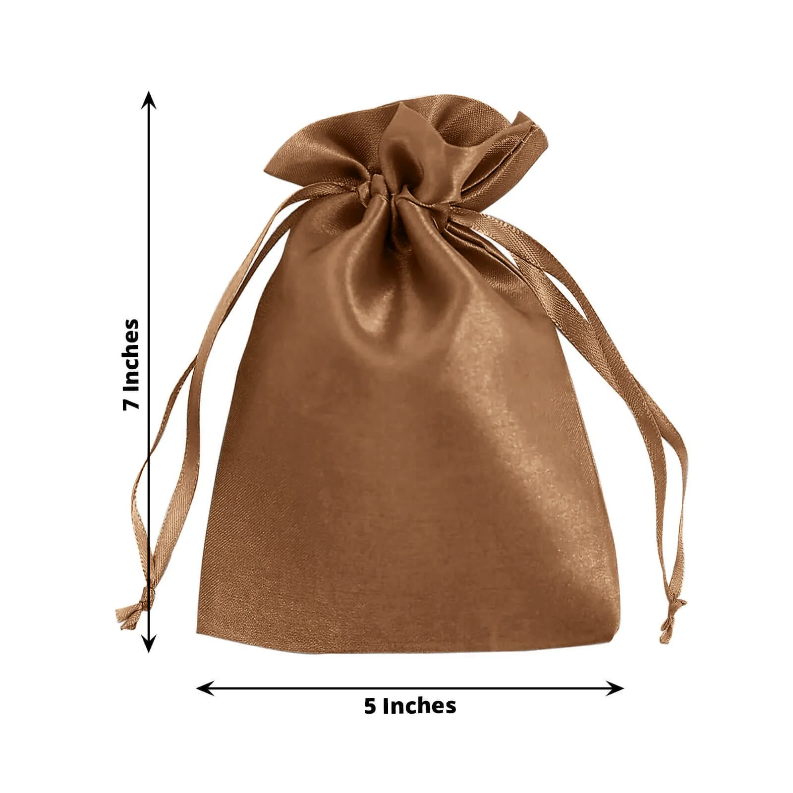 60 Pack 5"x7" Antique Gold Satin Drawstring Wedding Party Favor Gift Bags - Image 3