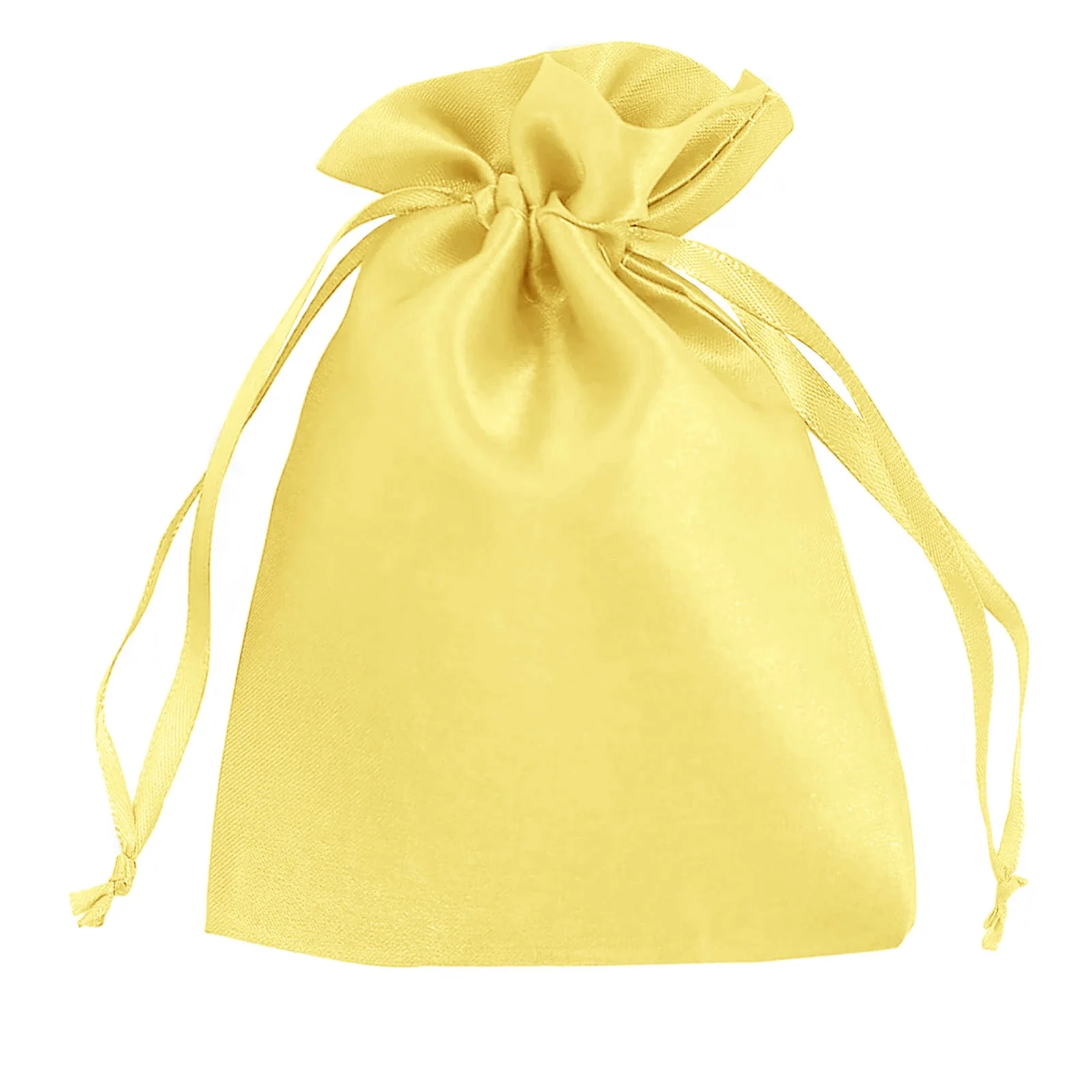 60 Pack 5"x7" Gold Satin Drawstring Wedding Party Favor Gift Bags - Image 2