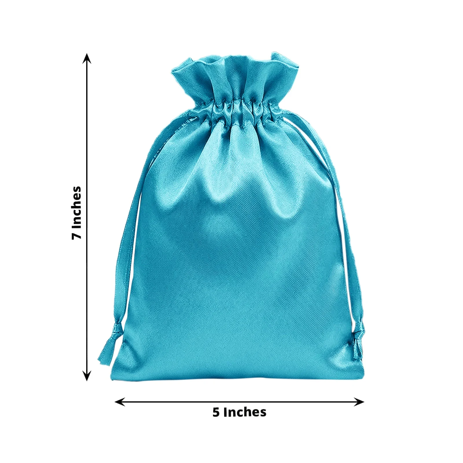 60 Pack 5"x7" Turquoise Satin Drawstring Wedding Party Favor Gift Bags - Image 3