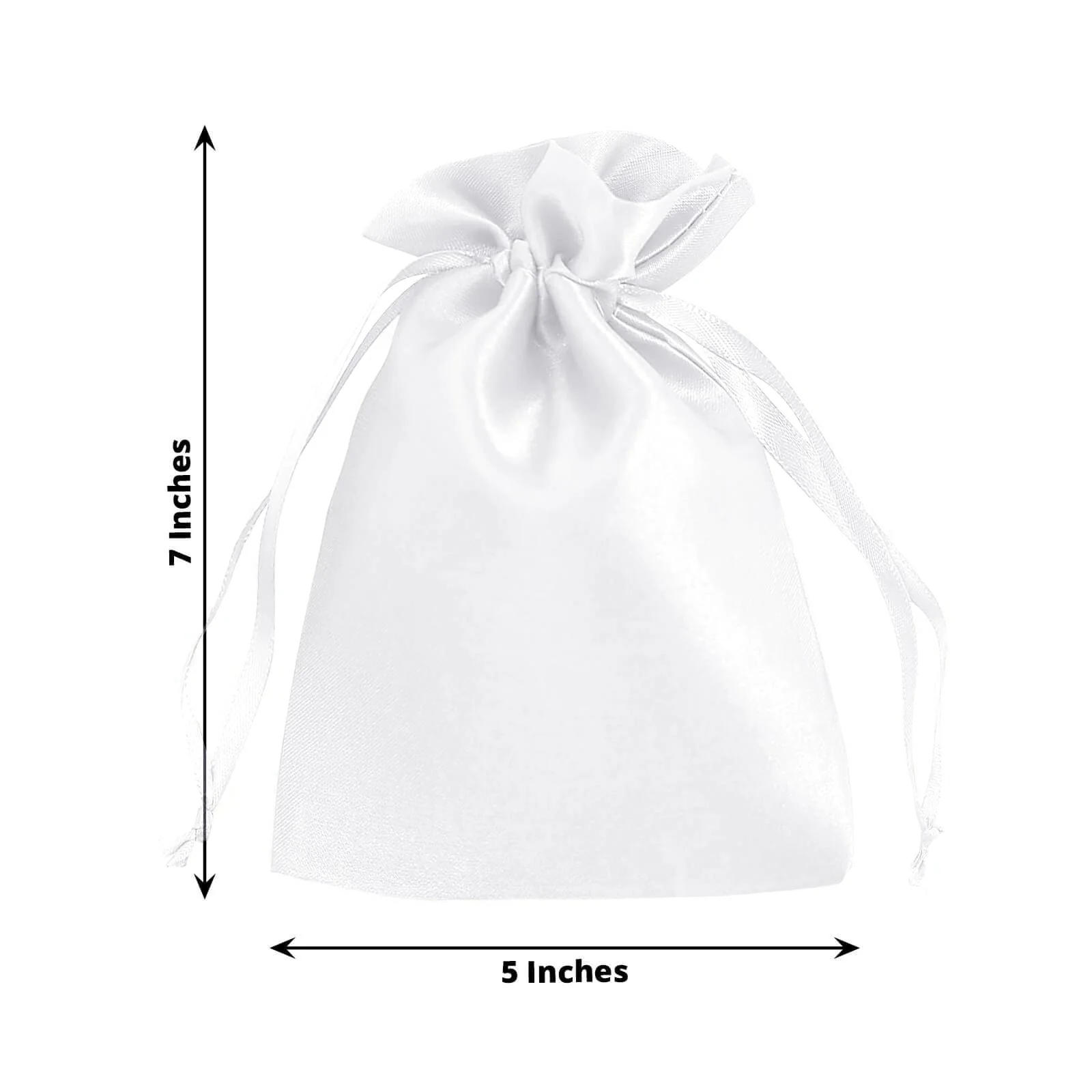 60 Pack 5"x7" White Satin Drawstring Wedding Party Favor Gift Bags - Image 3