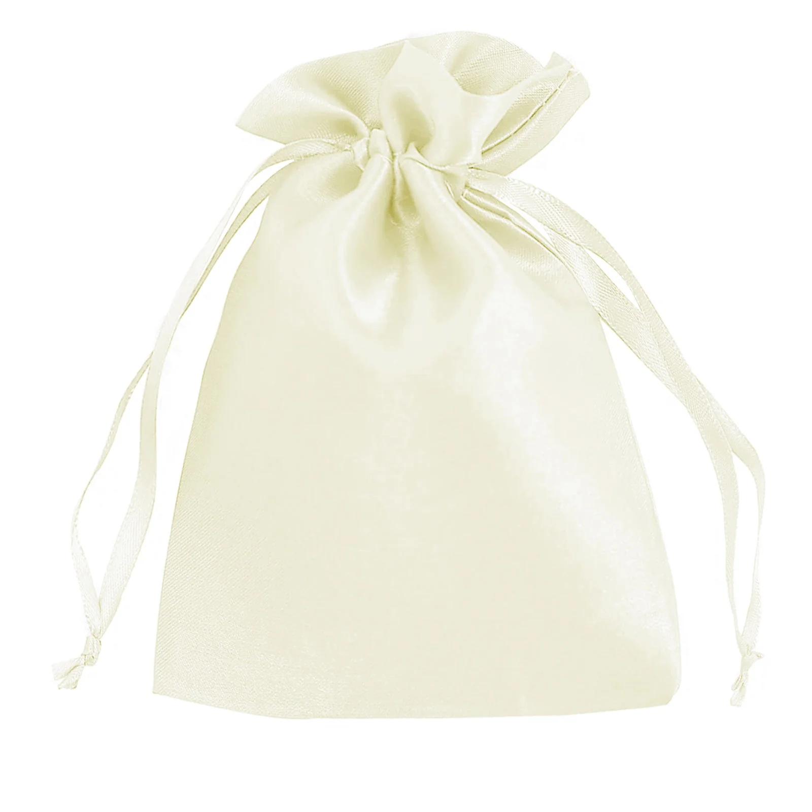 60 Pack 5"x7" Yellow Satin Drawstring Wedding Party Favor Gift Bags - Image 2