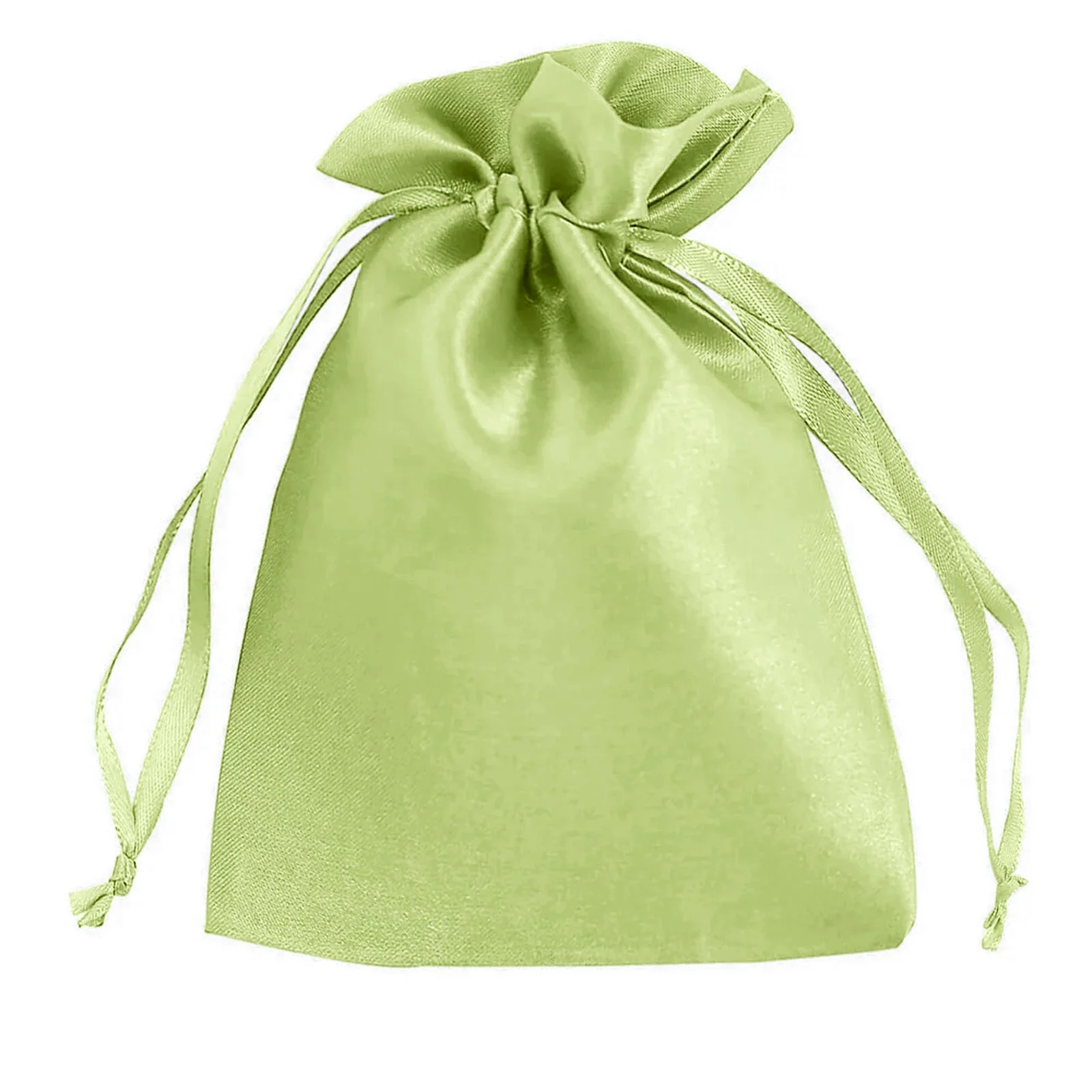 60 Pack 5"x7" Apple Green Satin Drawstring Wedding Party Favor Gift Bags - Image 2