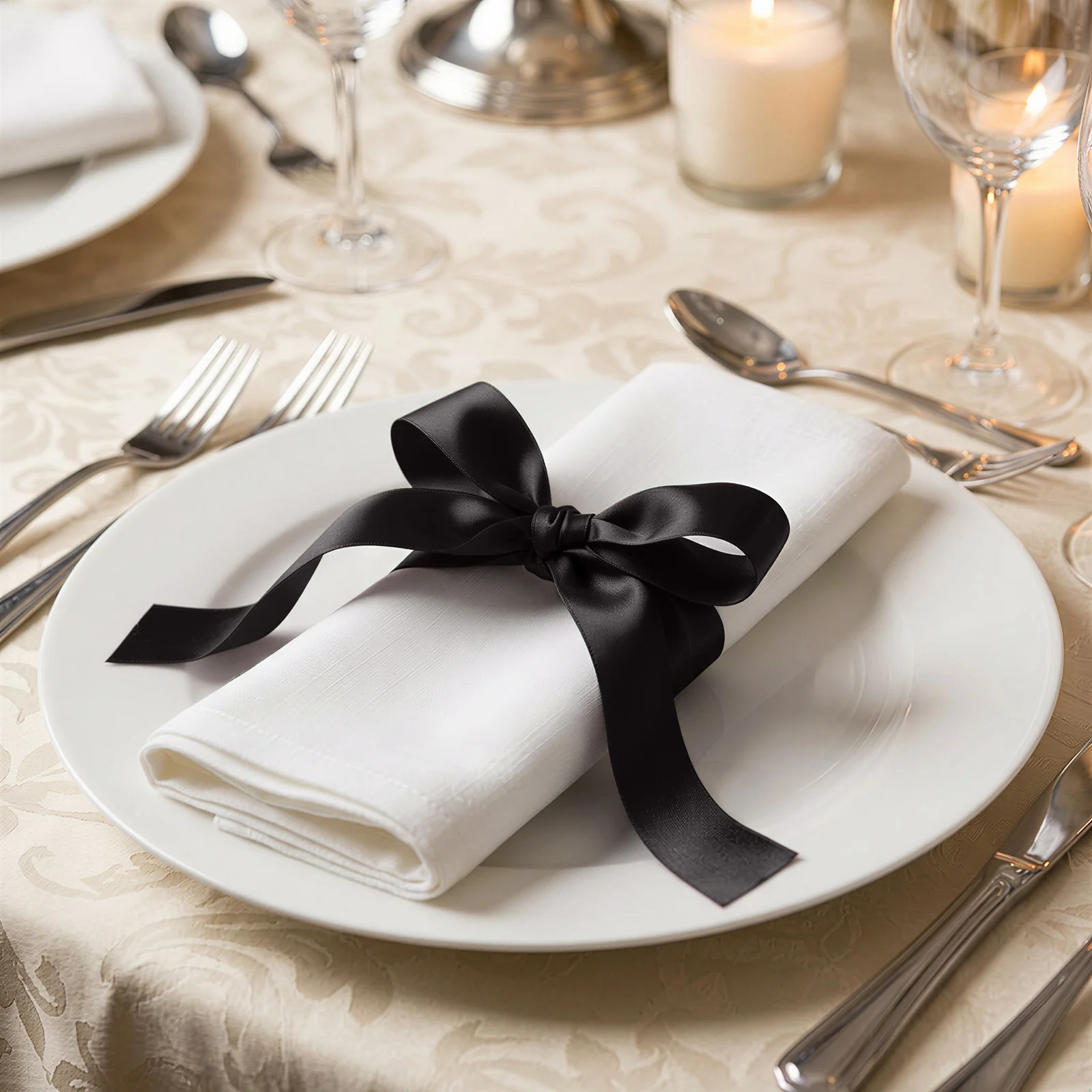 Single Face Satin Ribbon Roll Black 1" x 100 Yards Decorative Craft Ribbon - Image 2