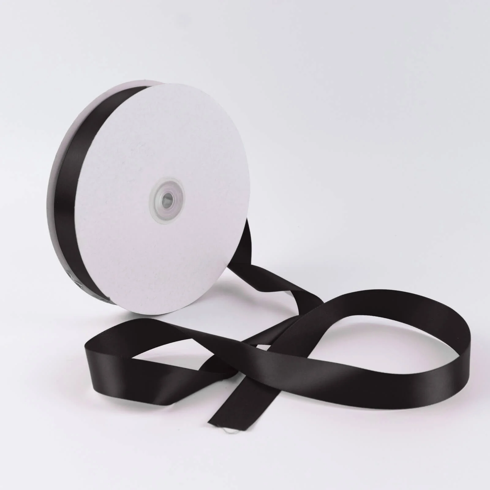 Single Face Satin Ribbon Roll Black 1" x 100 Yards Decorative Craft Ribbon - Image 3