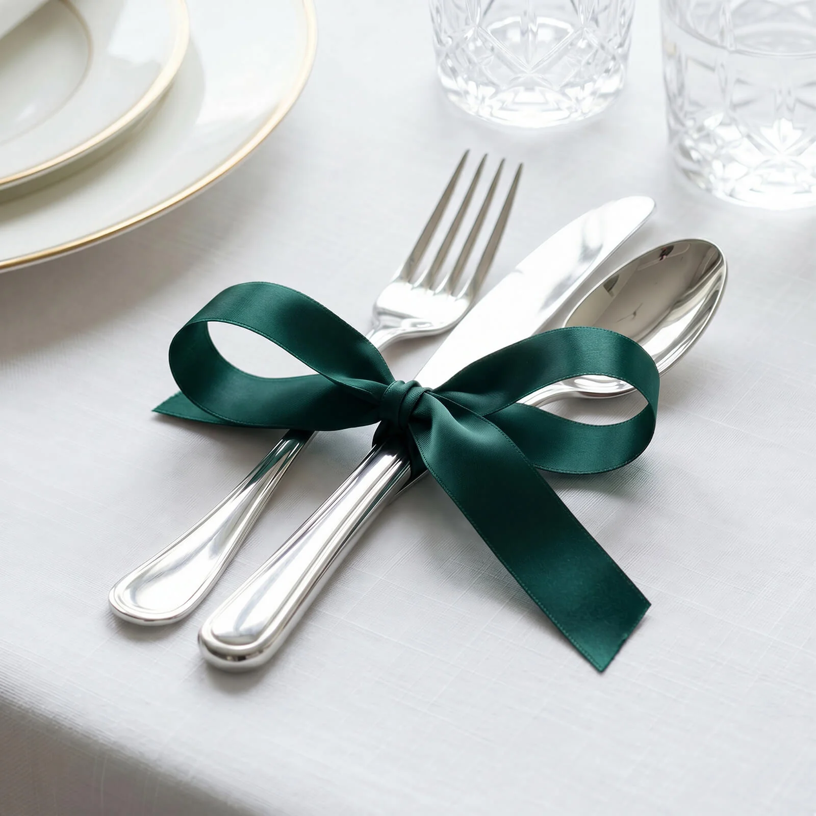 Single Face Satin Ribbon Roll Hunter Emerald Green 1" x 100 Yards Decorative Craft Ribbon