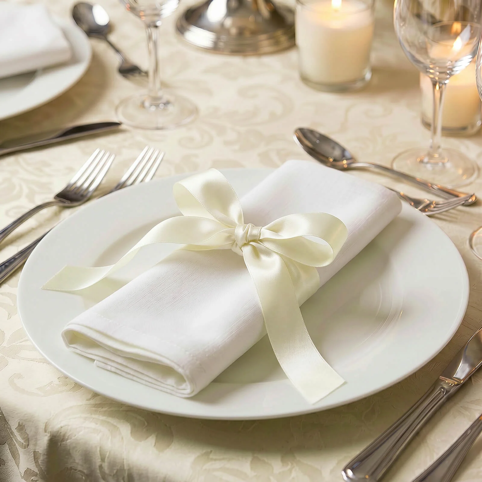 Single Face Satin Ribbon Roll Ivory 1" x 100 Yards Decorative Craft Ribbon - Image 3