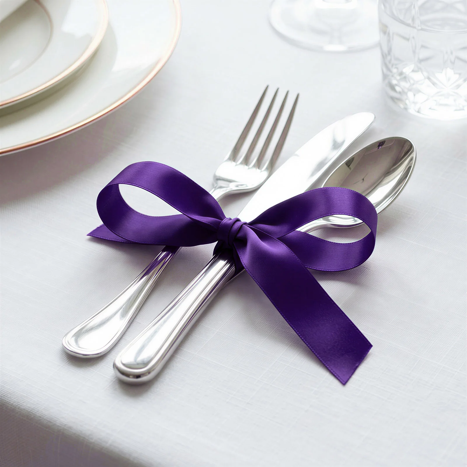 Single Face Satin Ribbon Roll Purple 1" x 100 Yards Decorative Craft Ribbon