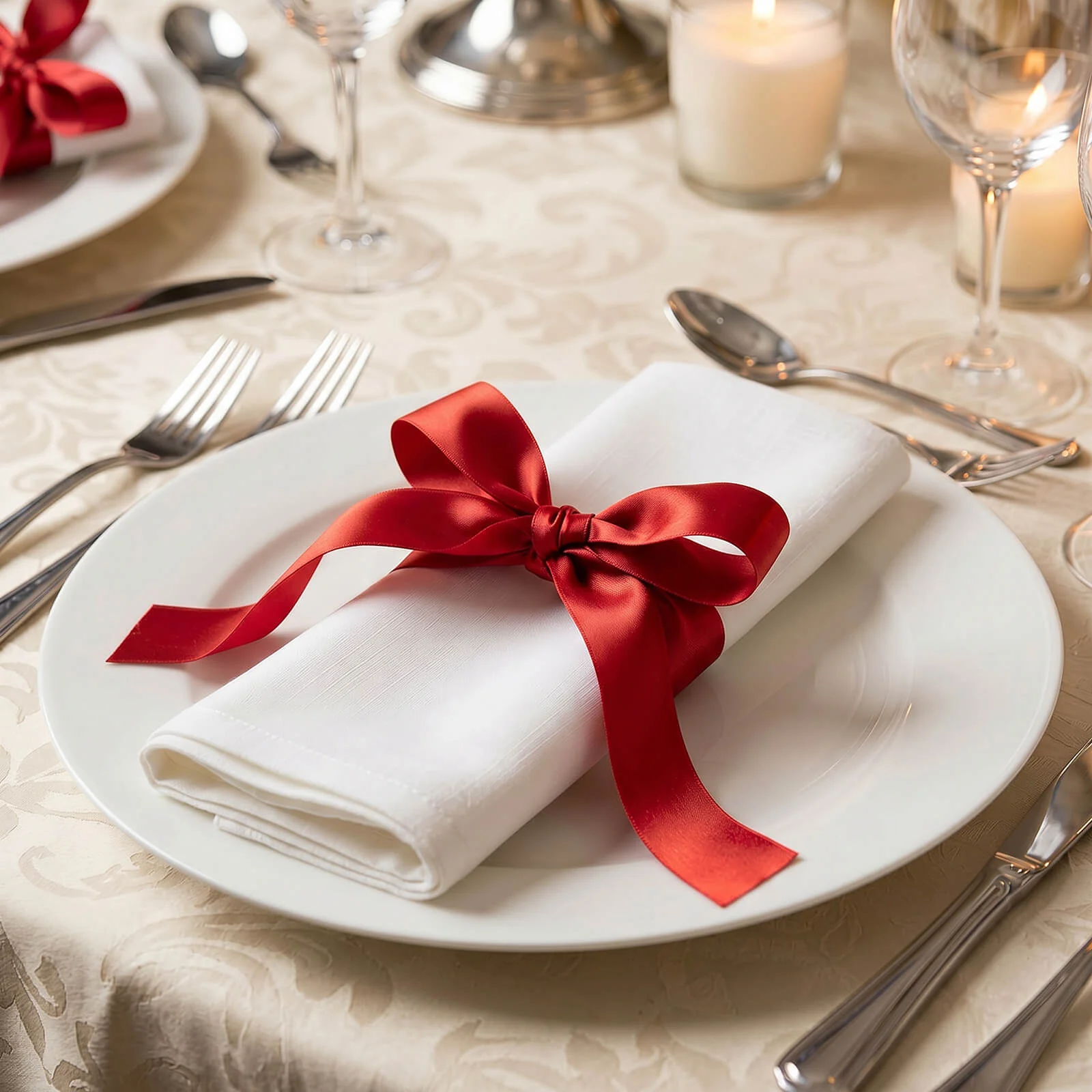 Single Face Satin Ribbon Roll Red 1" x 100 Yards Decorative Craft Ribbon - Image 3