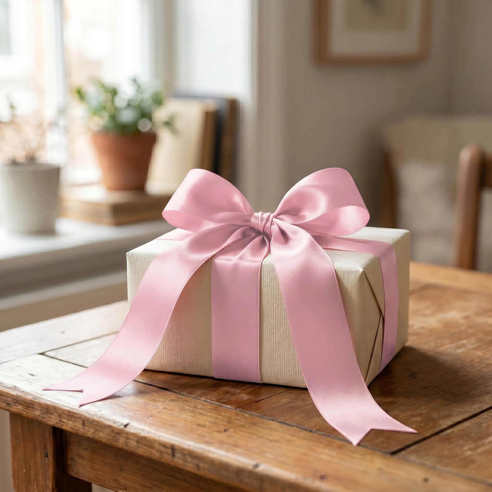 Single Face Satin Ribbon Roll Blush 2" x 100 Yards Decorative Craft Ribbon - Image 3