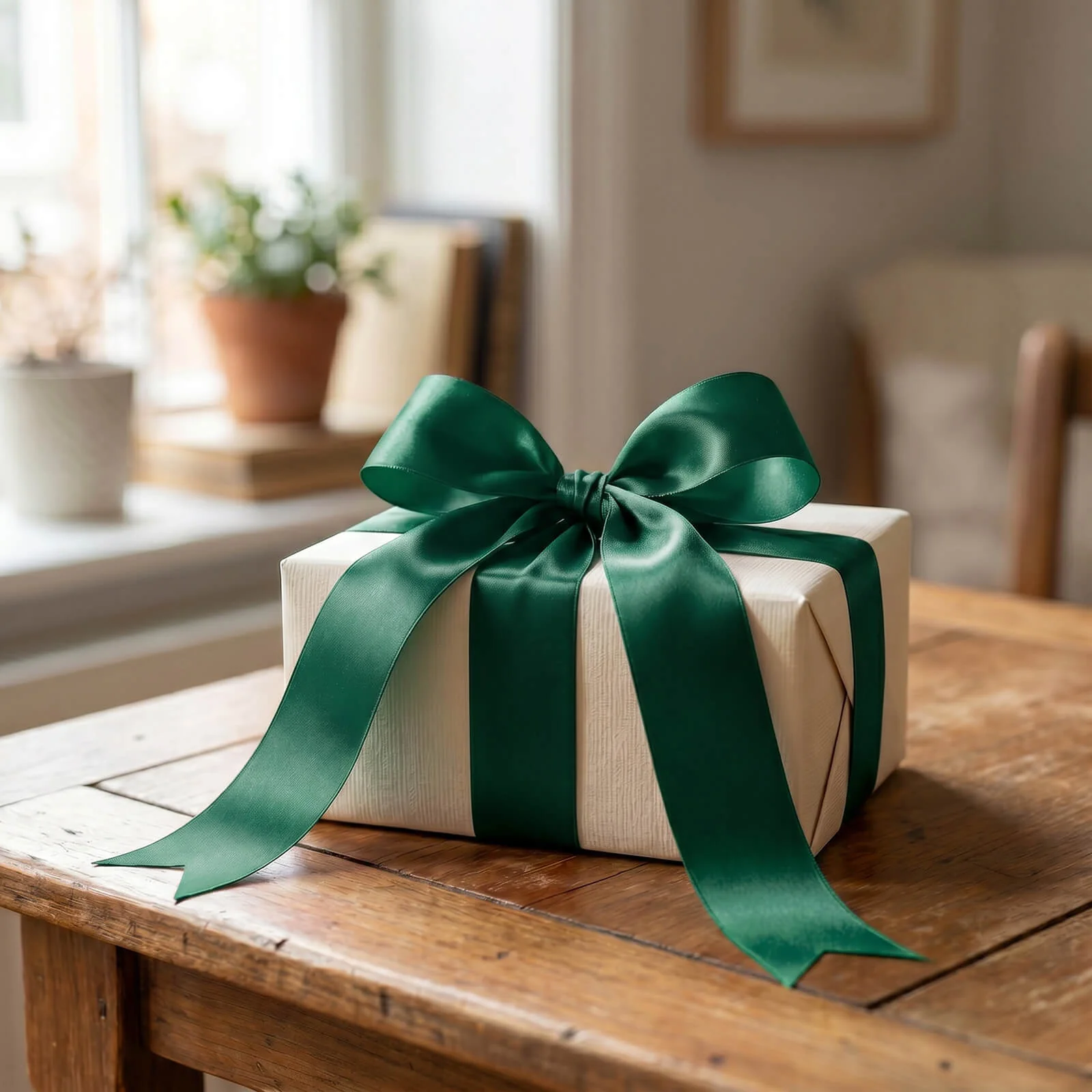 Single Face Satin Ribbon Roll Hunter Emerald Green 2" x 100 Yards Decorative Craft Ribbon - Image 3