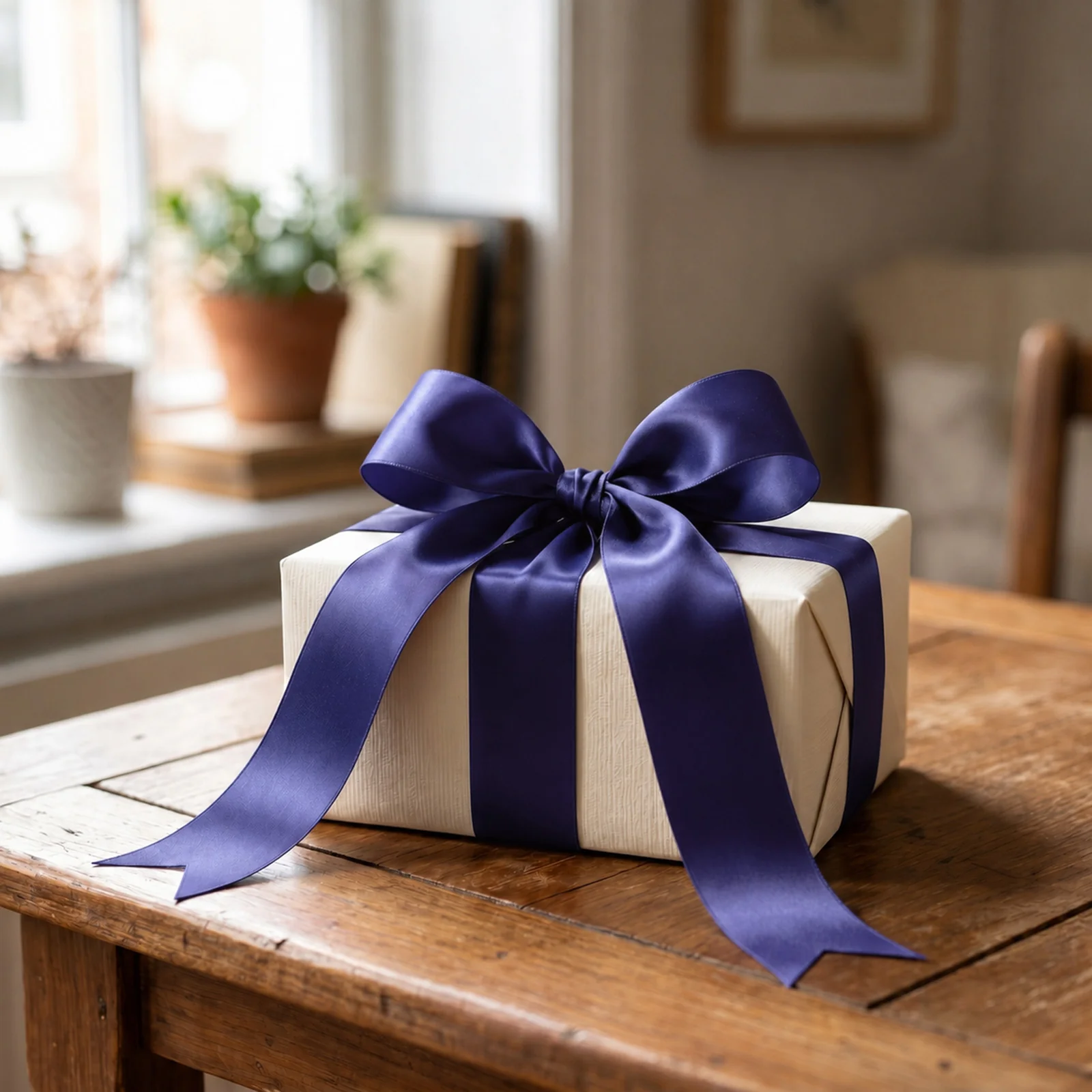 Single Face Satin Ribbon Roll Navy Blue 2" x 100 Yards Decorative Craft Ribbon - Image 3