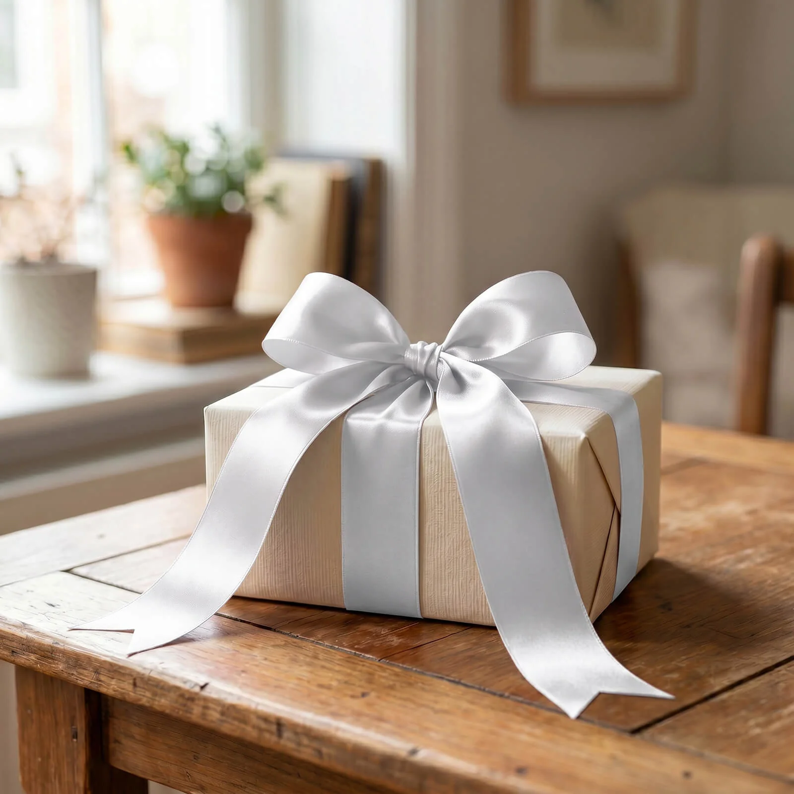 Single Face Satin Ribbon Roll White 2" x 100 Yards Decorative Craft Ribbon - Image 3
