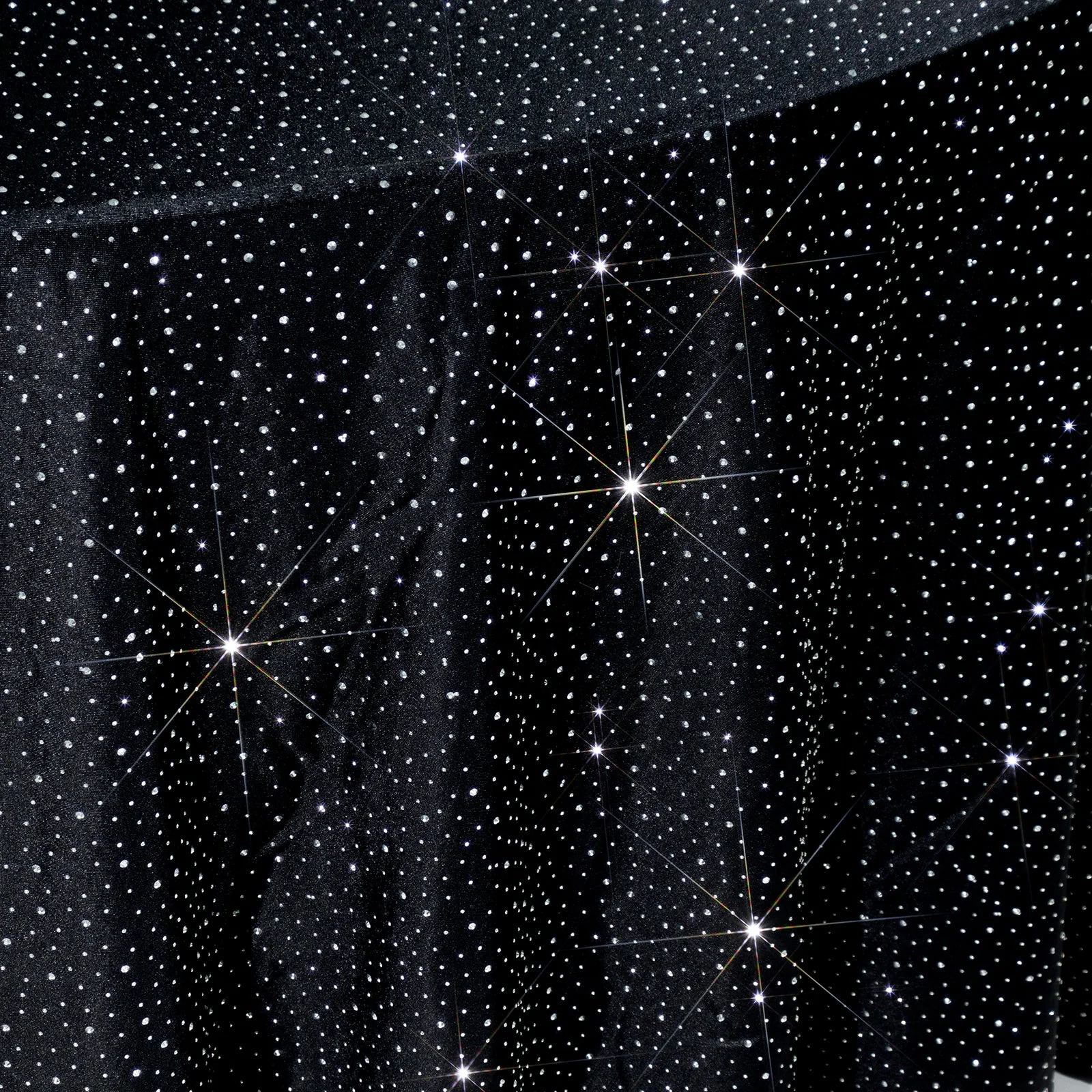Scuba Round Tablecloth 120″ Black with Rhinestone Accents – Seamless, Wrinkle-Free, Stain-Resistant Event Linen - Image 6