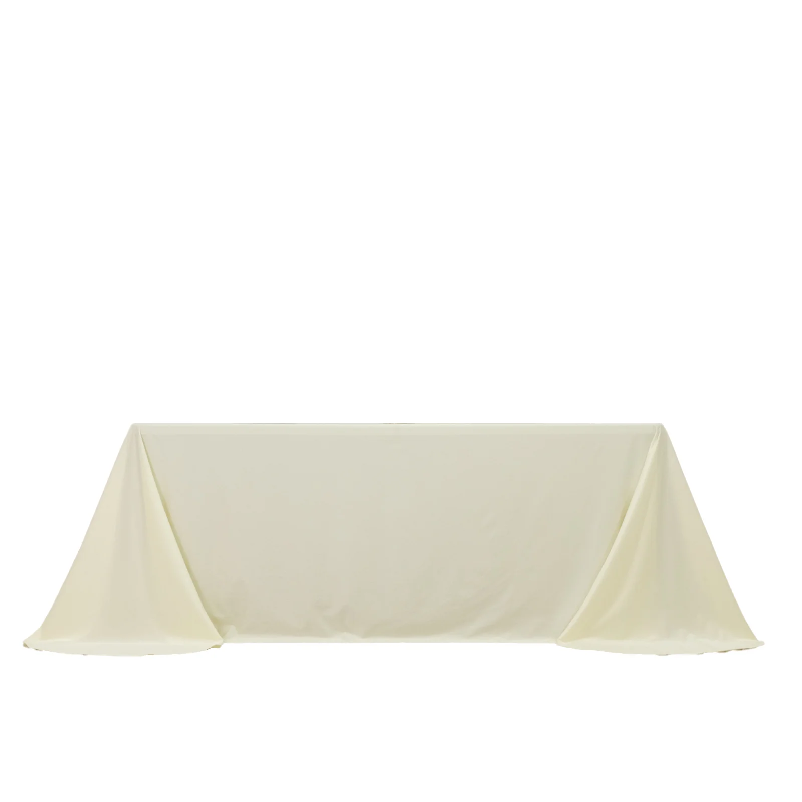 Scuba Rectangular 90"x132" Tablecloth Ivory with Rounded Corners – Seamless, Wrinkle Free & Stain Resistant Table Cover - Image 6