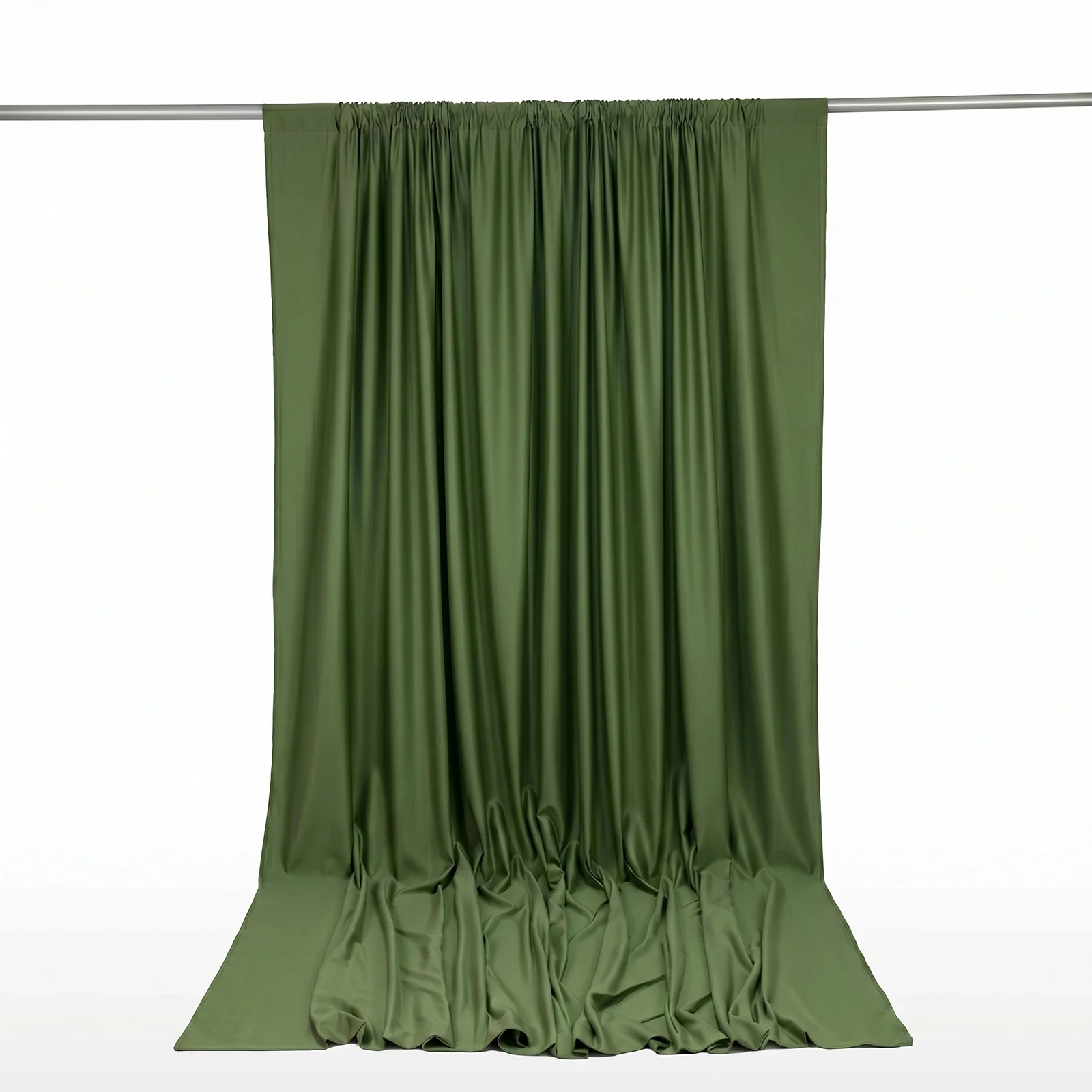 Scuba Polyester Event Backdrop Curtain Olive Green 10ftx12ft Durable Flame Resistant Wrinkle-Free Photography Drape Panel With Rod Pocket - Image 6
