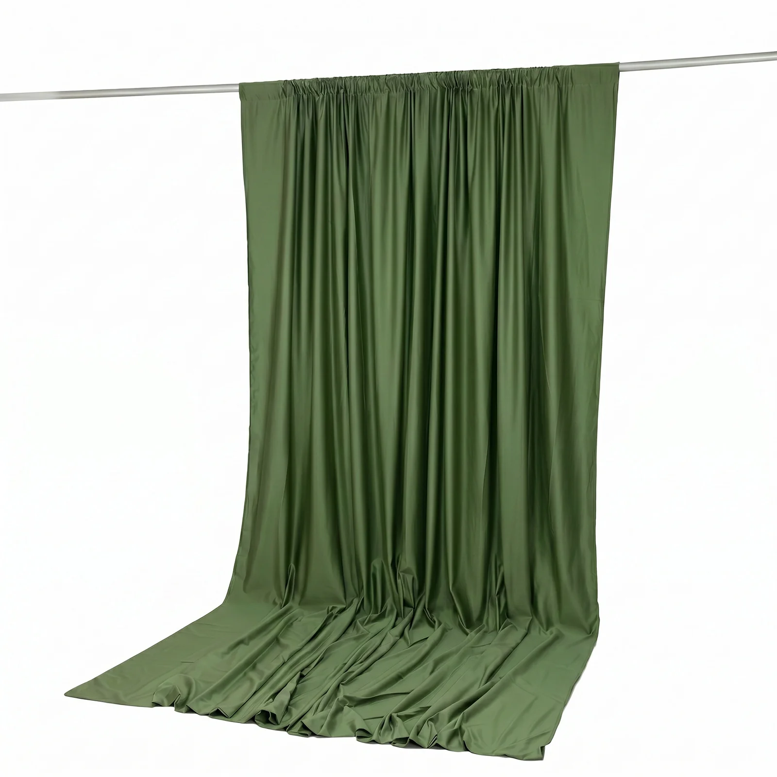 Scuba Polyester Event Backdrop Curtain Olive Green 10ftx12ft Durable Flame Resistant Wrinkle-Free Photography Drape Panel With Rod Pocket - Image 7