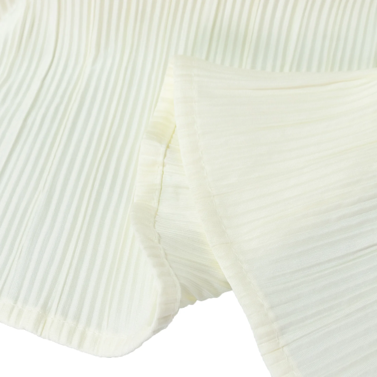 Accordion Pleated Scuba Tablecloth 120" Round Ivory – Wrinkle Free & Stain Resistant Textured Table Linen - Image 7