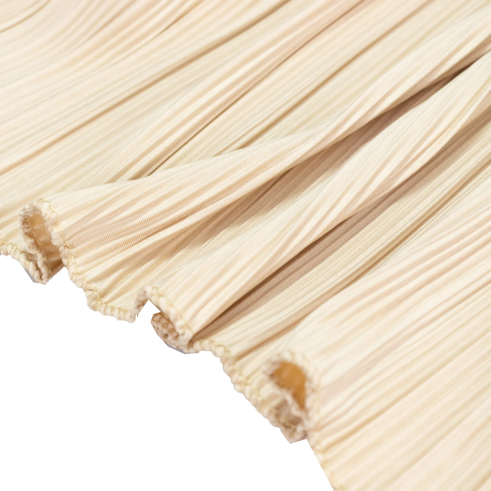 Accordion Pleated Scuba Table Runner 12" x 108" Beige – Wrinkle Free & Stain Resistant Textured Table Accent - Image 7