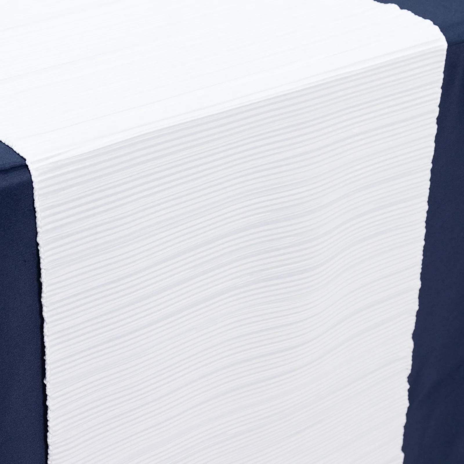 Accordion Pleated Scuba Table Runner 12" x 108" White – Wrinkle Free & Stain Resistant Textured Table Accent - Image 3