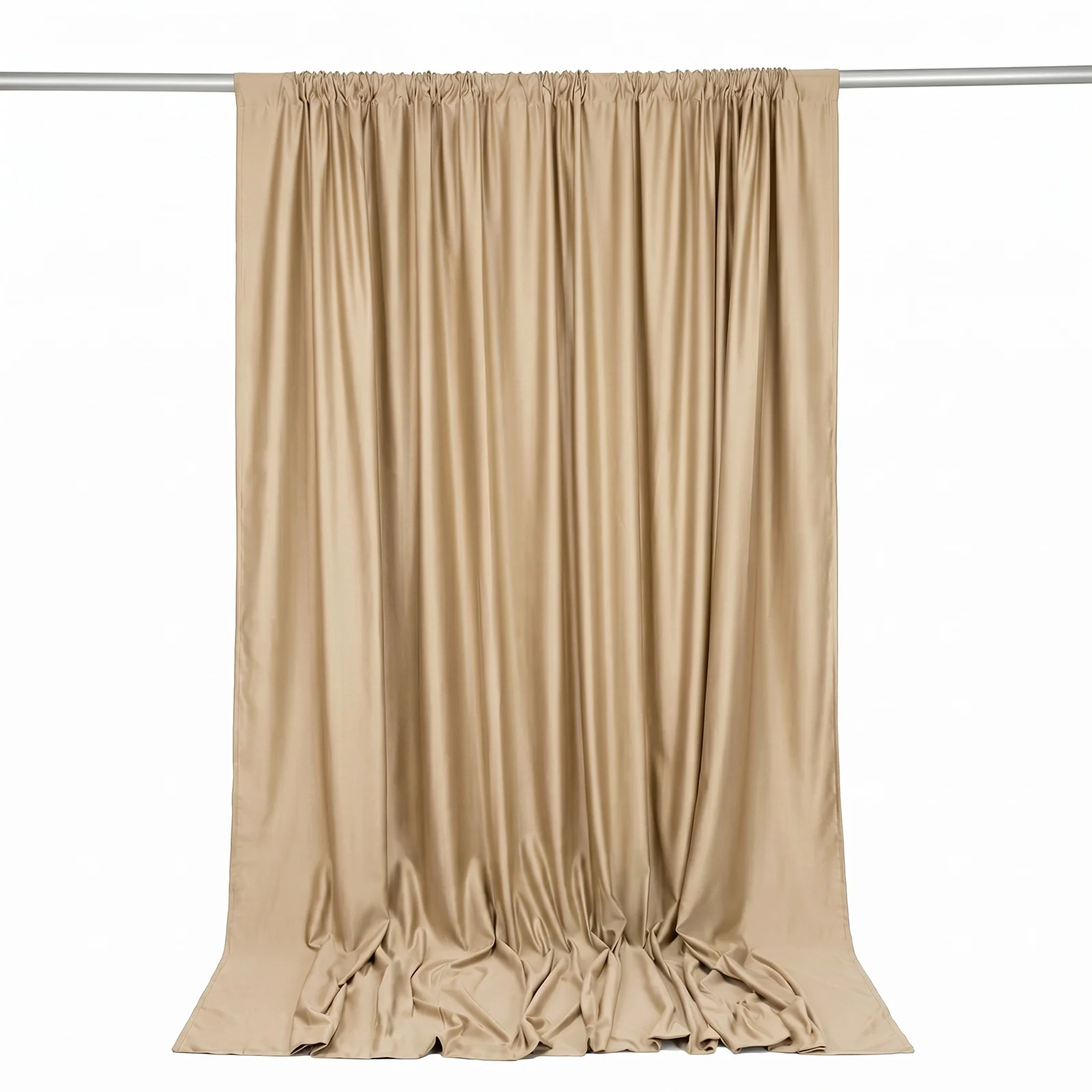 Scuba Polyester Event Backdrop Curtain Beige 10ftx10ft Durable Flame Resistant Wrinkle-Free Photography Drape Panel With Rod Pocket - Image 6