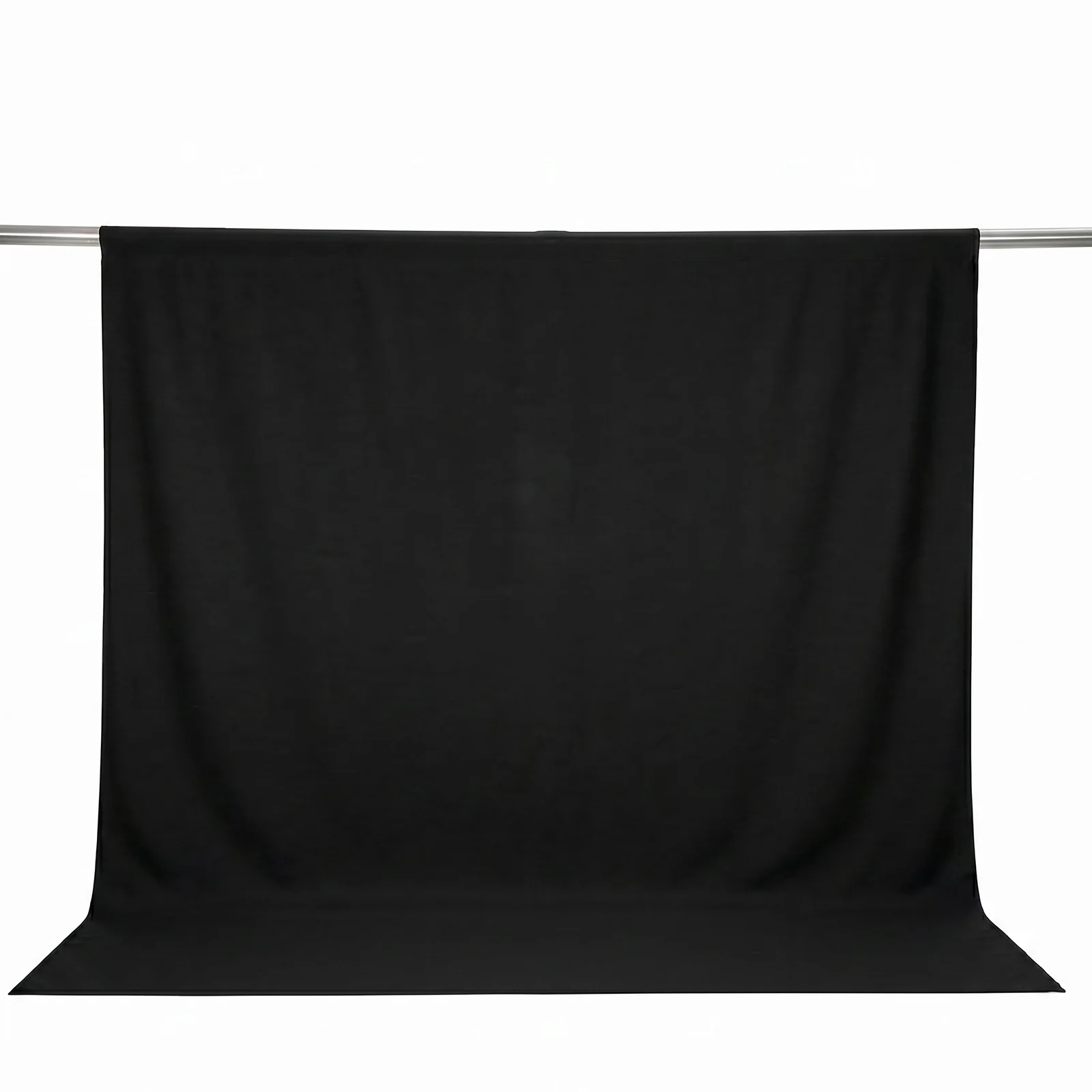Scuba Polyester Event Backdrop Curtain Black 10ftx10ft Durable Flame Resistant Wrinkle-Free Photography Drape Panel With Rod Pocket - Image 2