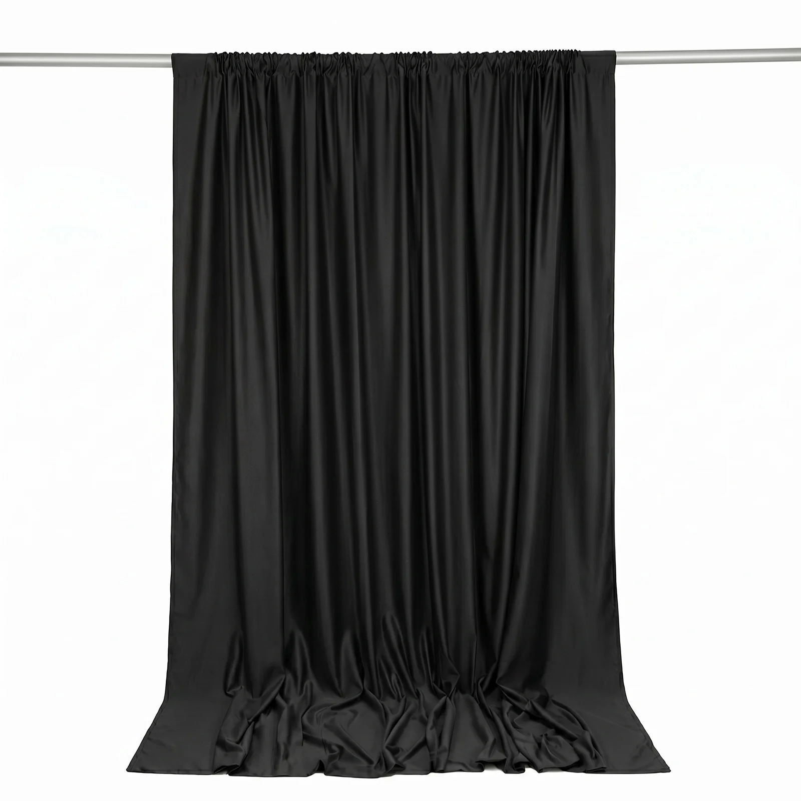 Scuba Polyester Event Backdrop Curtain Black 10ftx10ft Durable Flame Resistant Wrinkle-Free Photography Drape Panel With Rod Pocket - Image 6