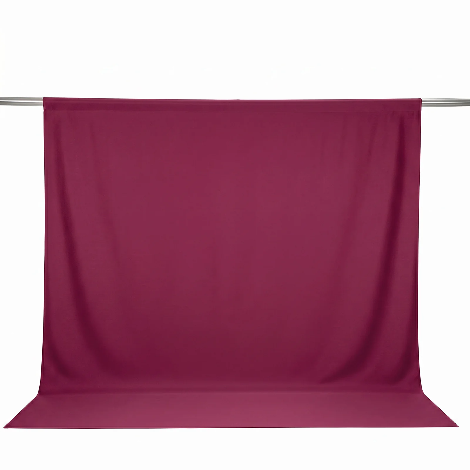 Scuba Polyester Event Backdrop Curtain Burgundy 10ftx10ft Durable Flame Resistant Wrinkle-Free Photography Drape Panel With Rod Pocket - Image 2